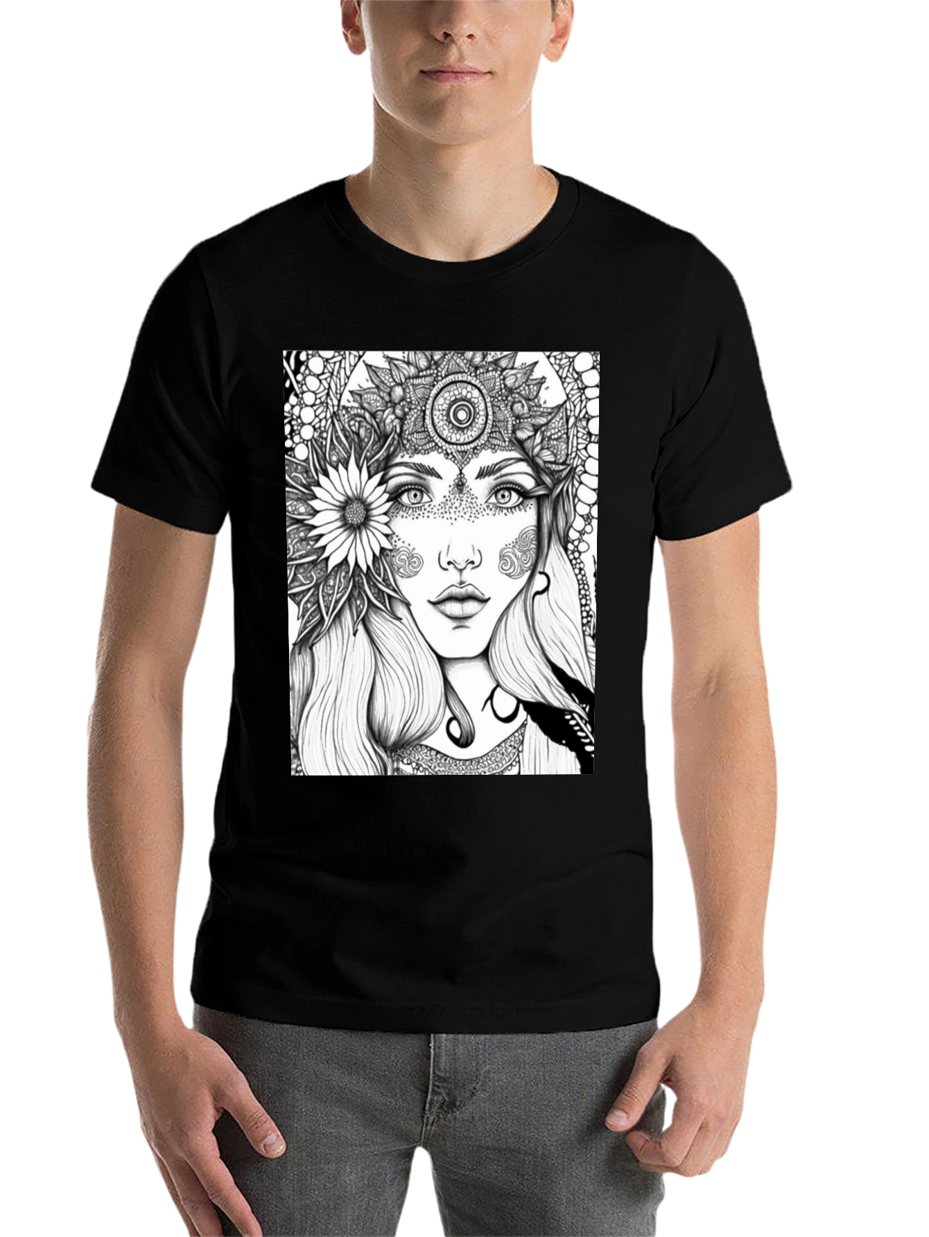 Black Mystic Woman Graphic Tee - Black view 7