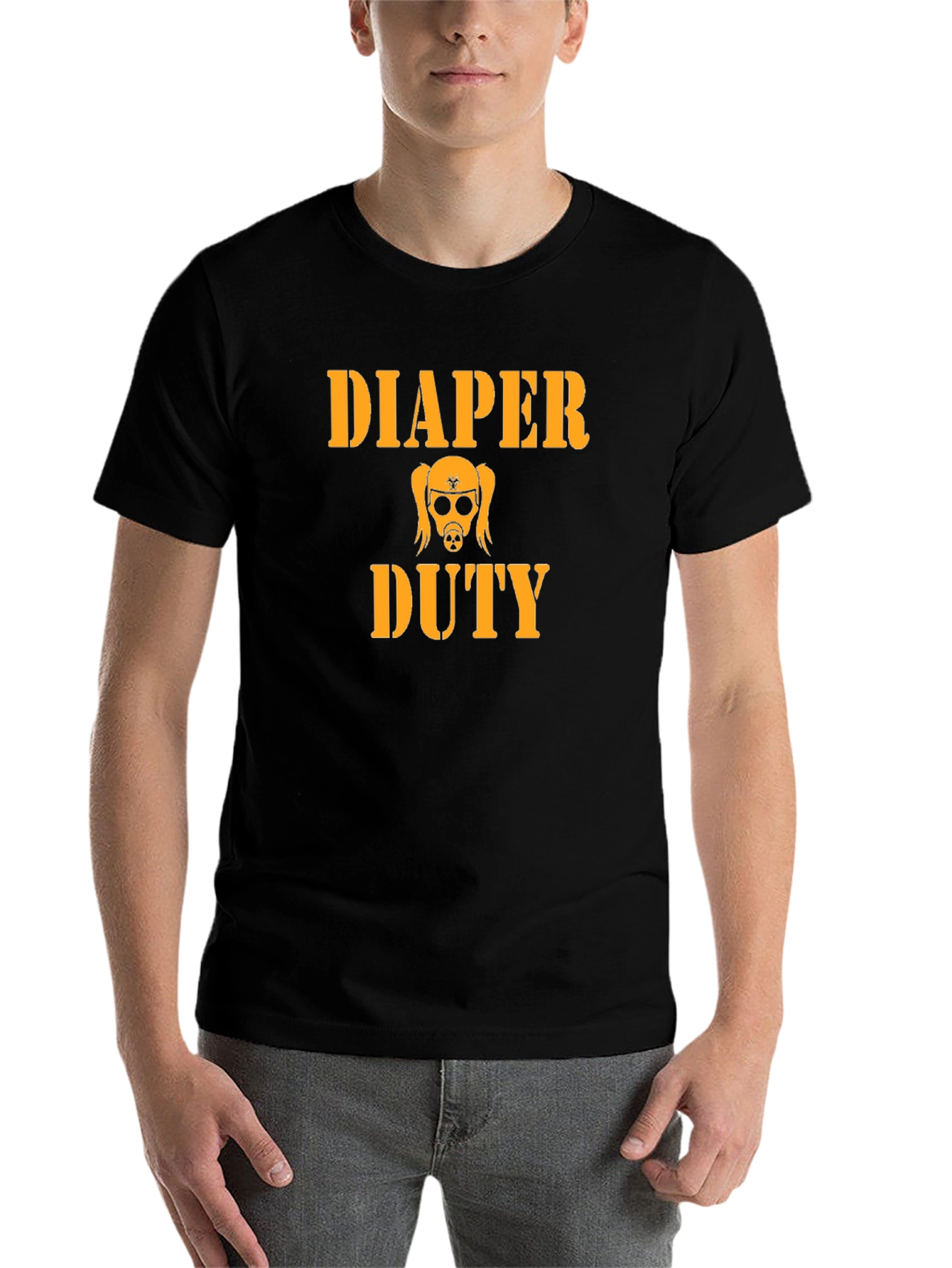 Black Diaper Duty Funny Graphic T-Shirt - Novelty Humor Tee view 7