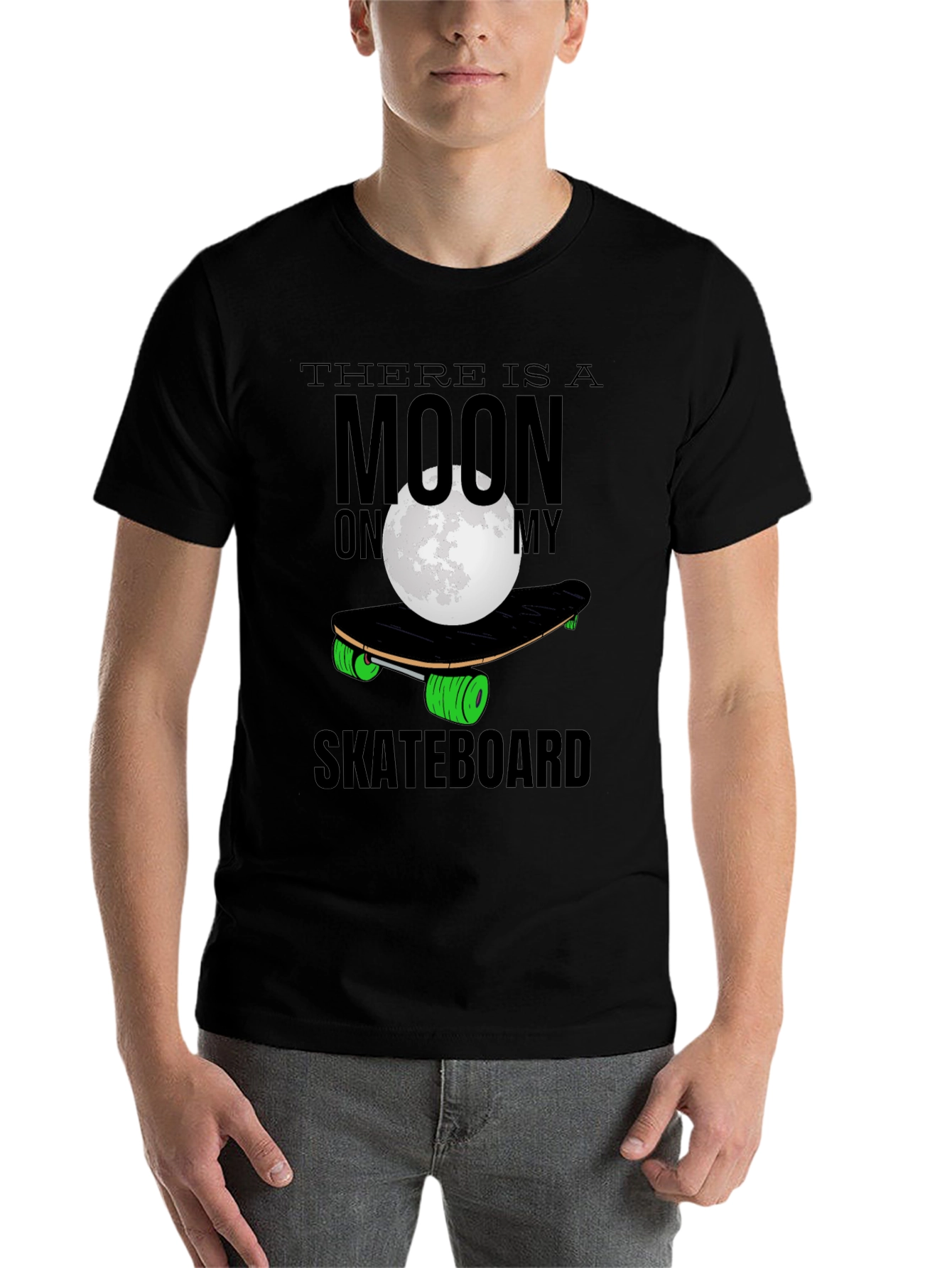Black Moon Skateboard T-Shirt - Unique Graphic Tee view 7