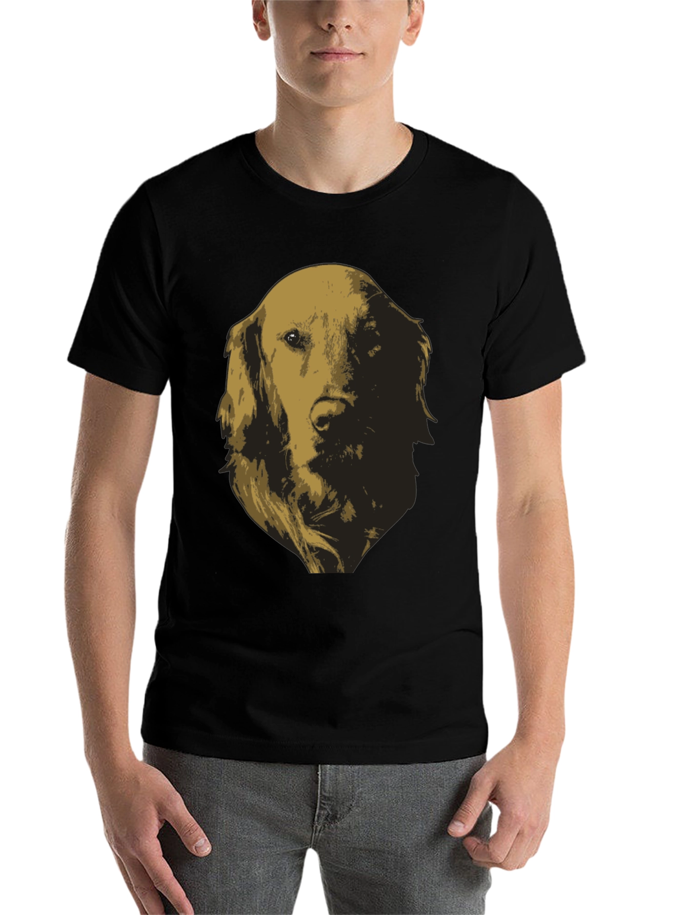 Black Golden Retriever Dog Graphic Tee view 7