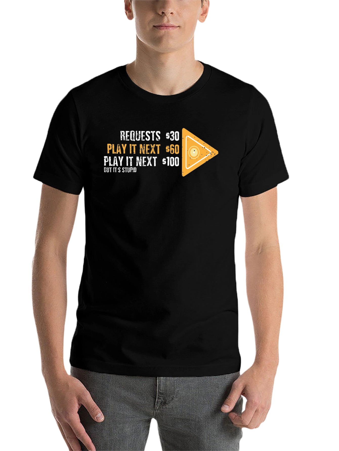 Black Requests Play It Next Tee - Unique Design view 7