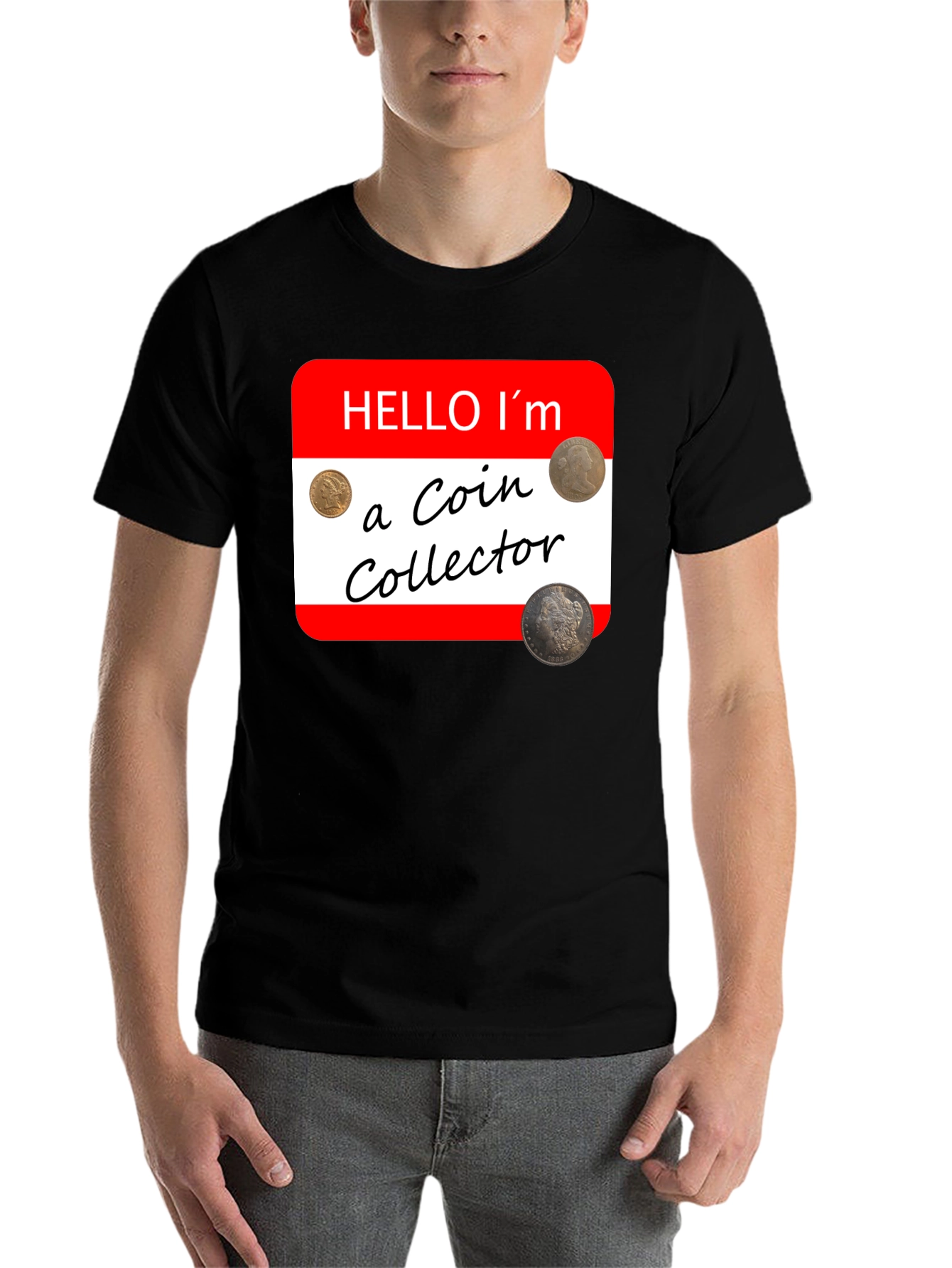 Black Coin Collector Novelty T-Shirt - Hobbyist Tee view 7
