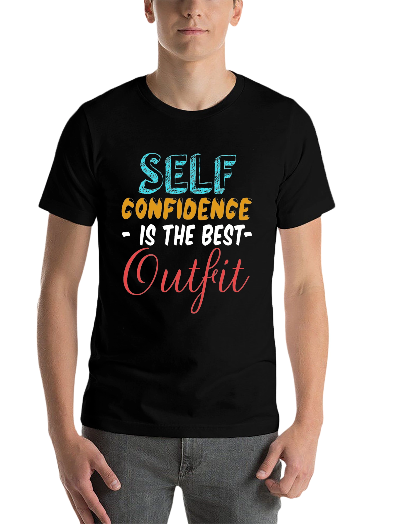 Black Self Confidence is the Best Outfit T-Shirt view 7