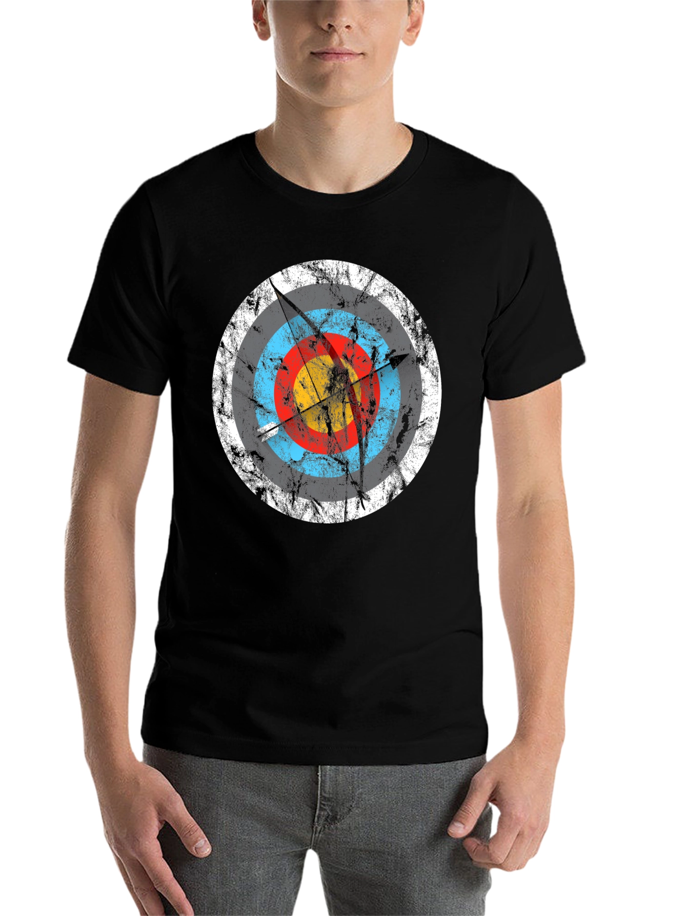 Black Archery Target Graphic T-Shirt - Black view 7