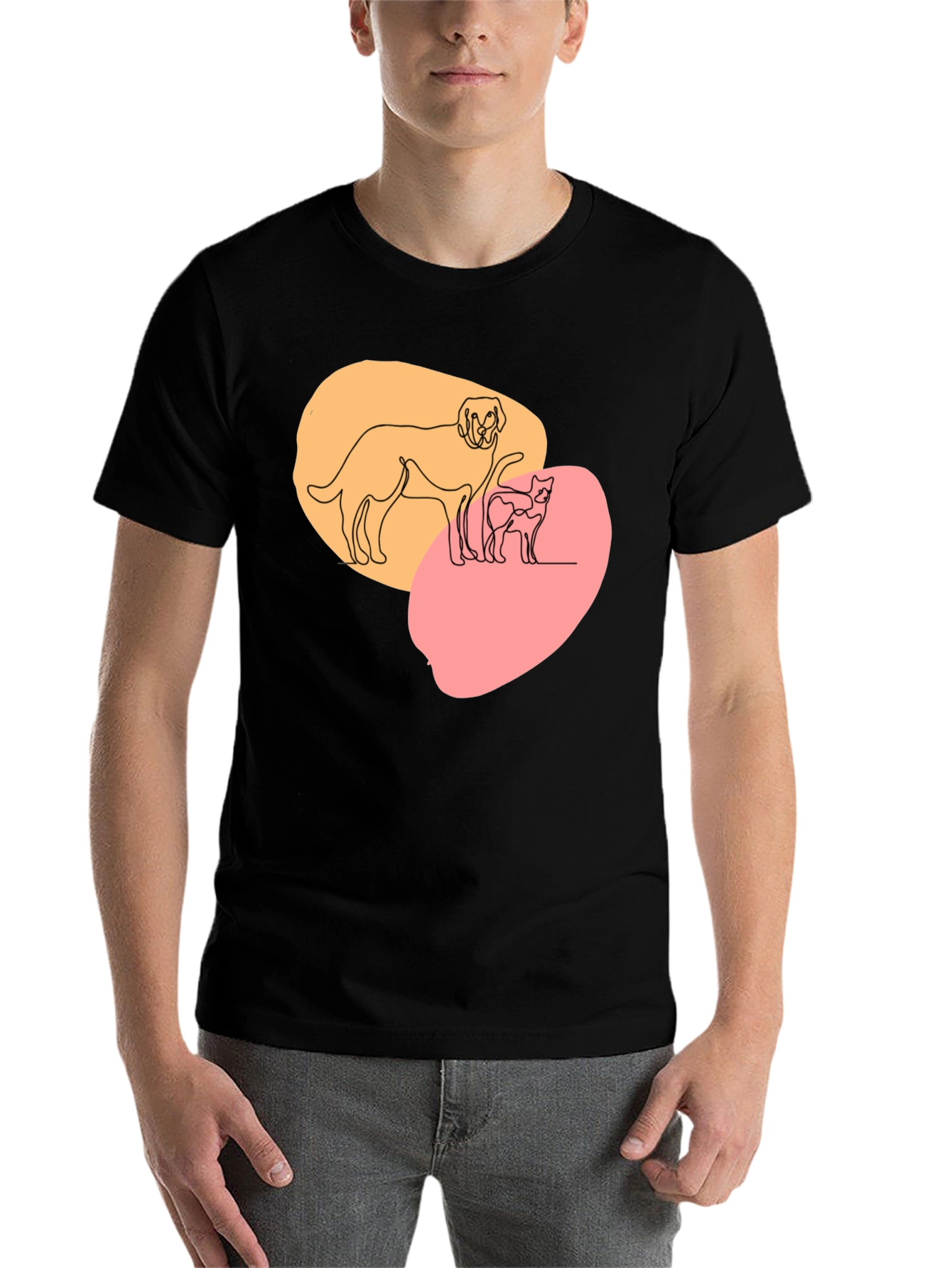Black Dog and Cat Graphic Tee view 7