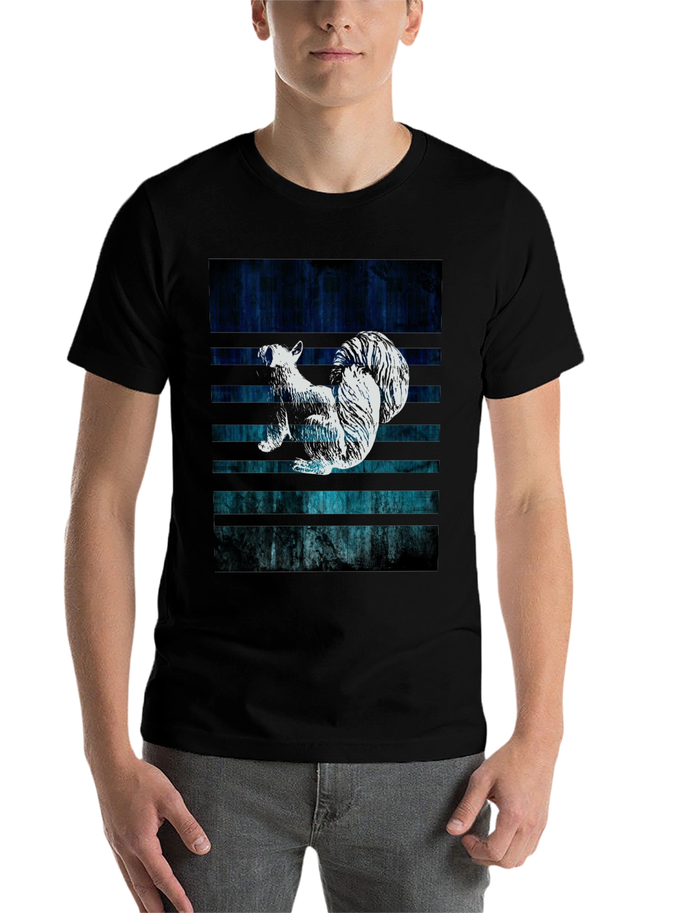 Black Squirrel Graphic Tee - Black Cotton Blend view 7