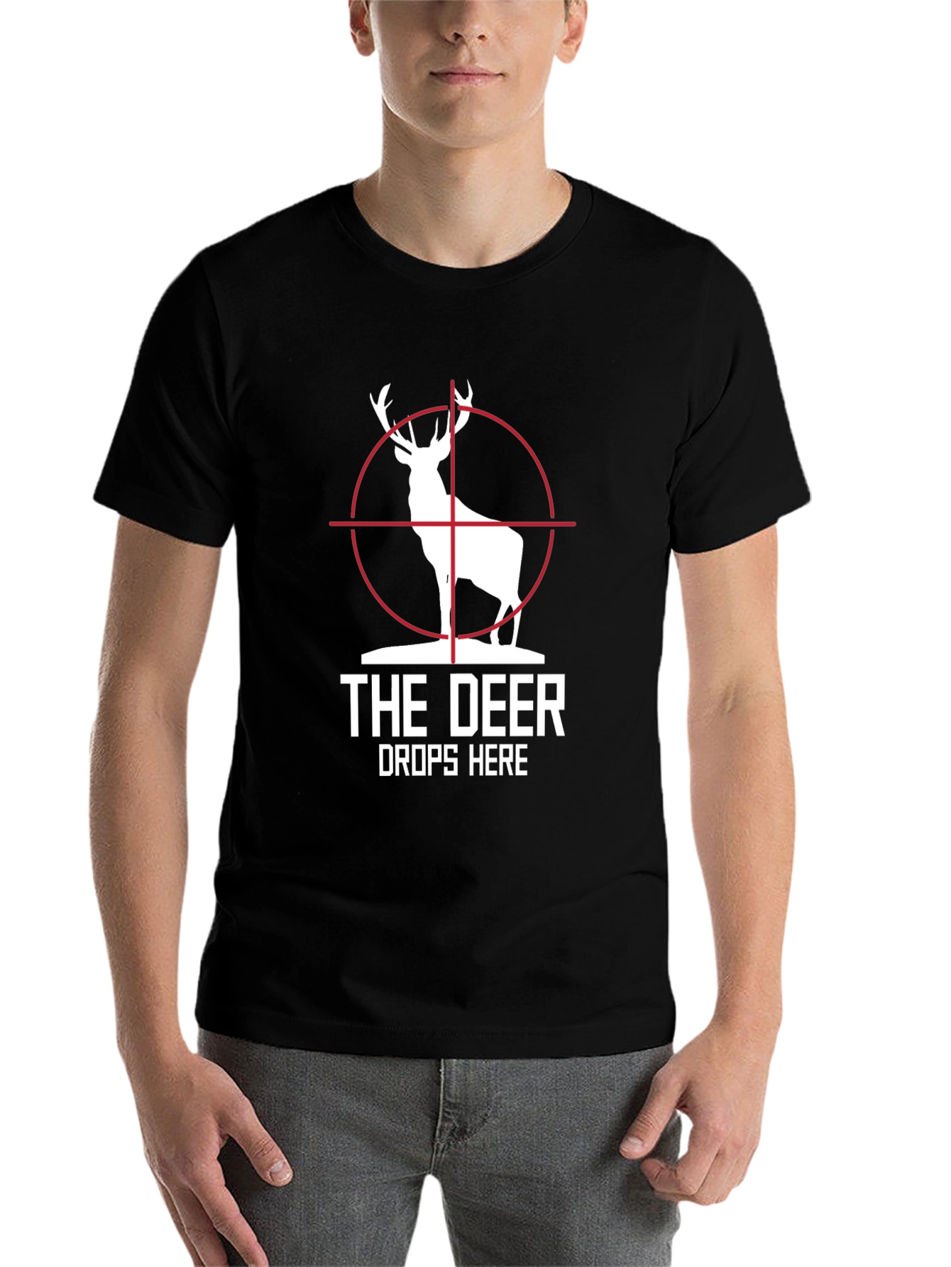 Black The Deer Drops Here Graphic Tee view 7