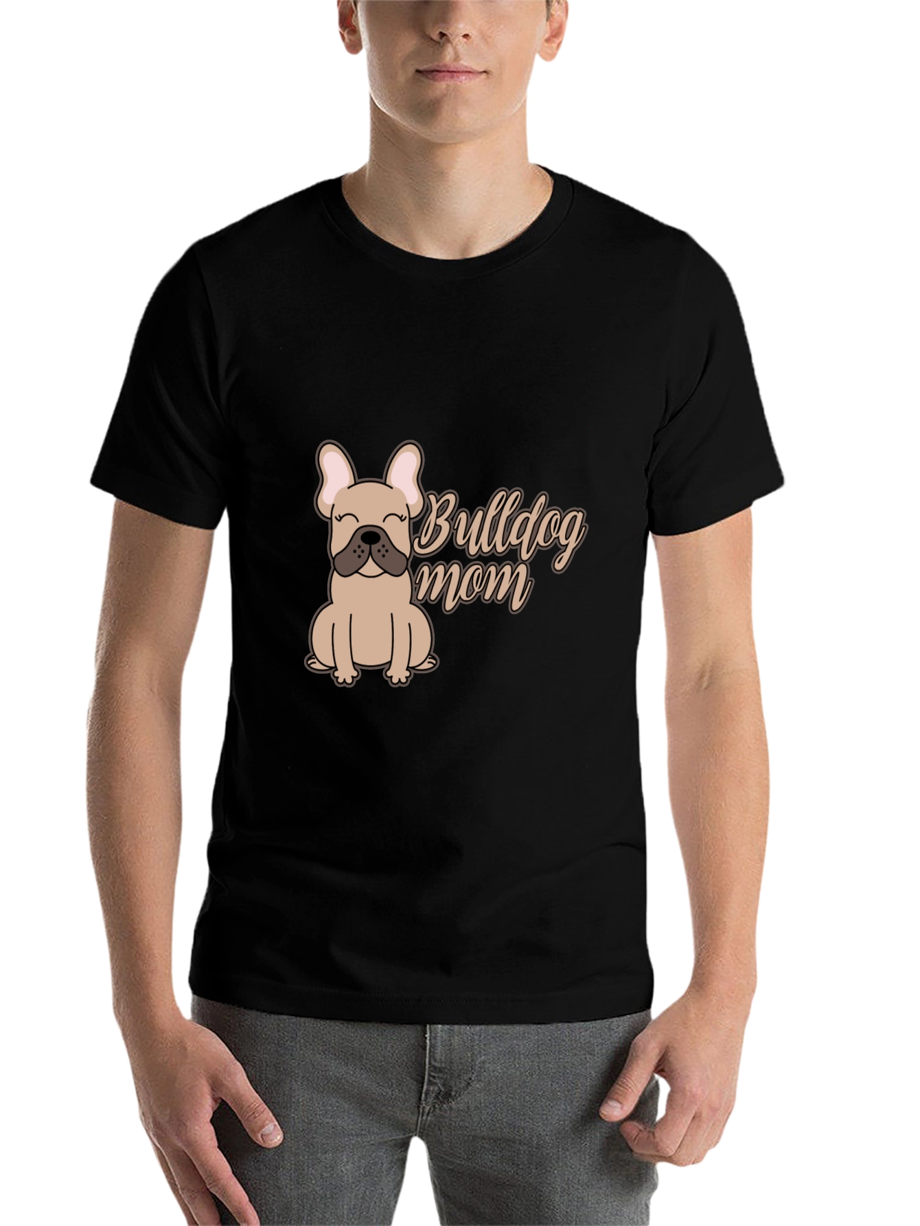 Black Bulldog Mom Graphic Tee - Soft Cotton Blend view 7