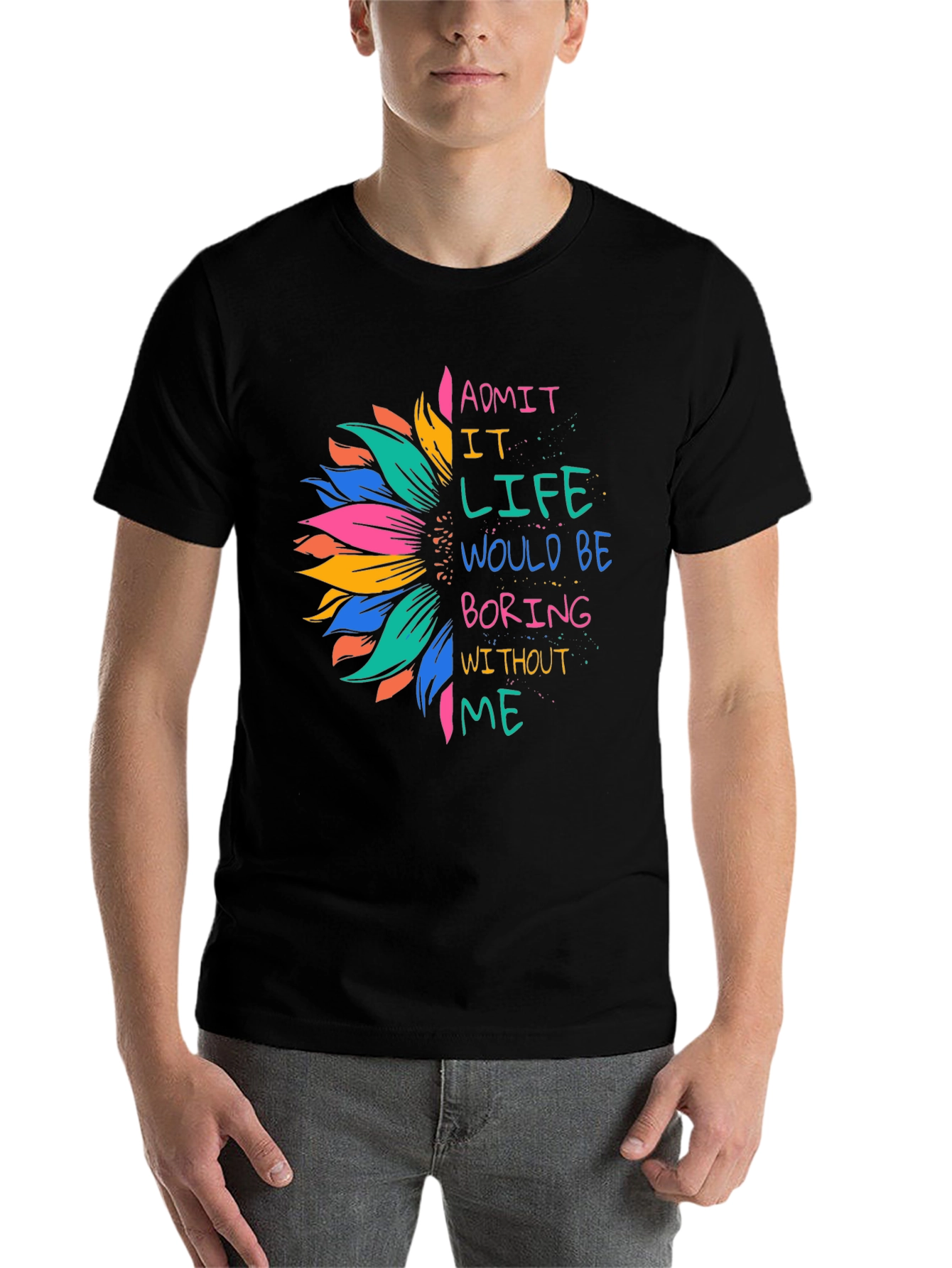 Black Sunflower Graphic Tee - Admit It Life Would Be Boring view 7