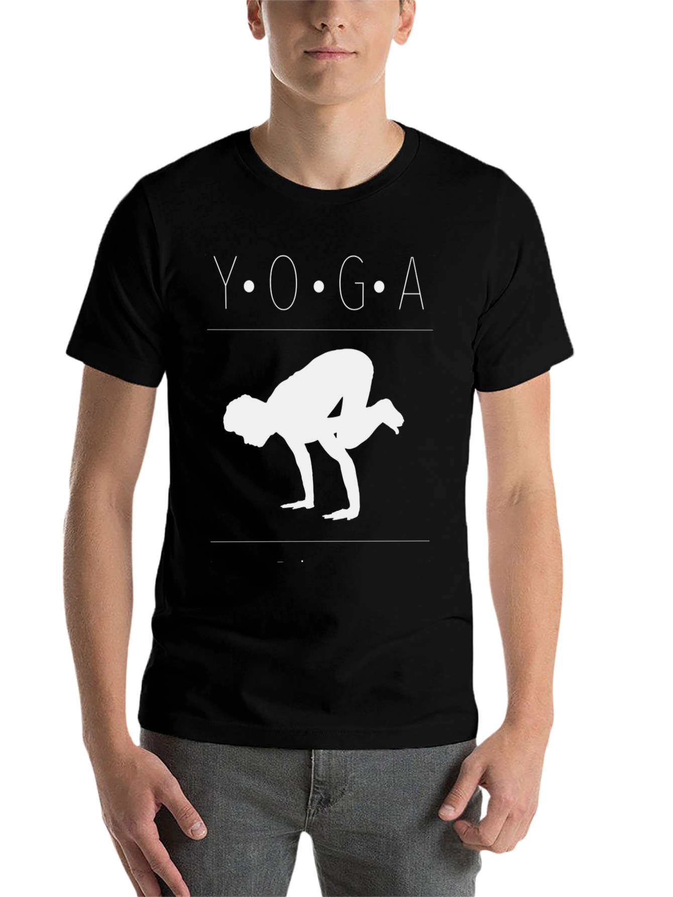 Black Yoga Pose Graphic Tee - Crow Pose T-Shirt view 7