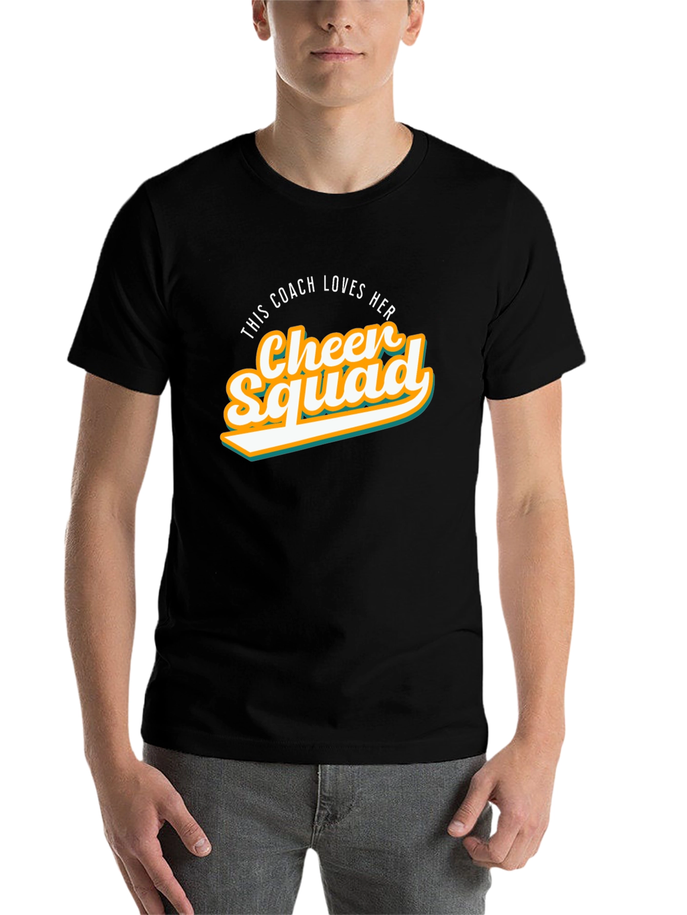Black Cheer Squad Coach T-Shirt view 7
