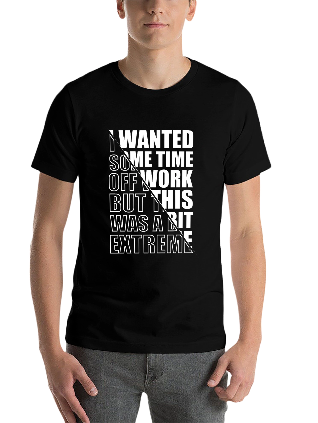 Black Extreme Time Off Funny Graphic T-Shirt view 7