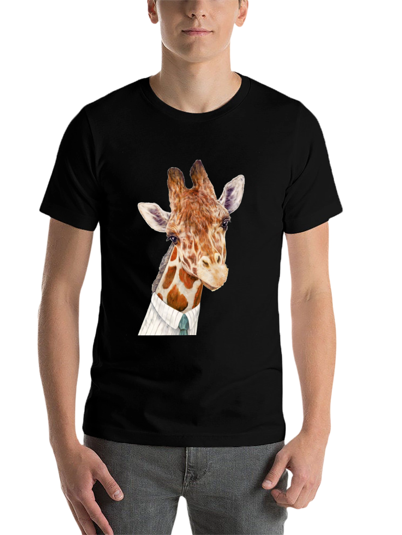 Giraffe in Suit Graphic T-Shirt - 7