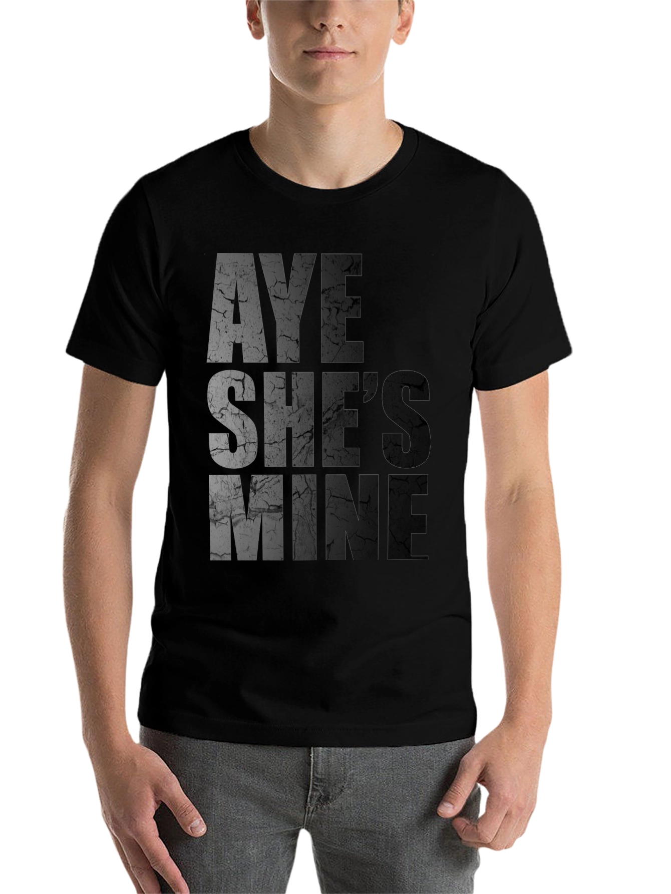 Black Aye She's Mine Graphic T-Shirt view 7