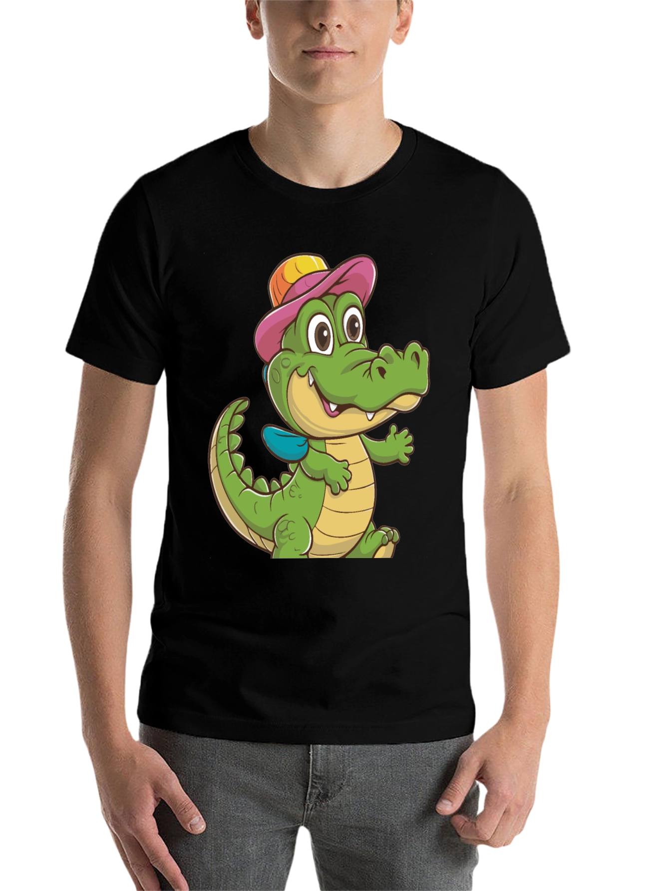 Black Cartoon Alligator T-Shirt view 7