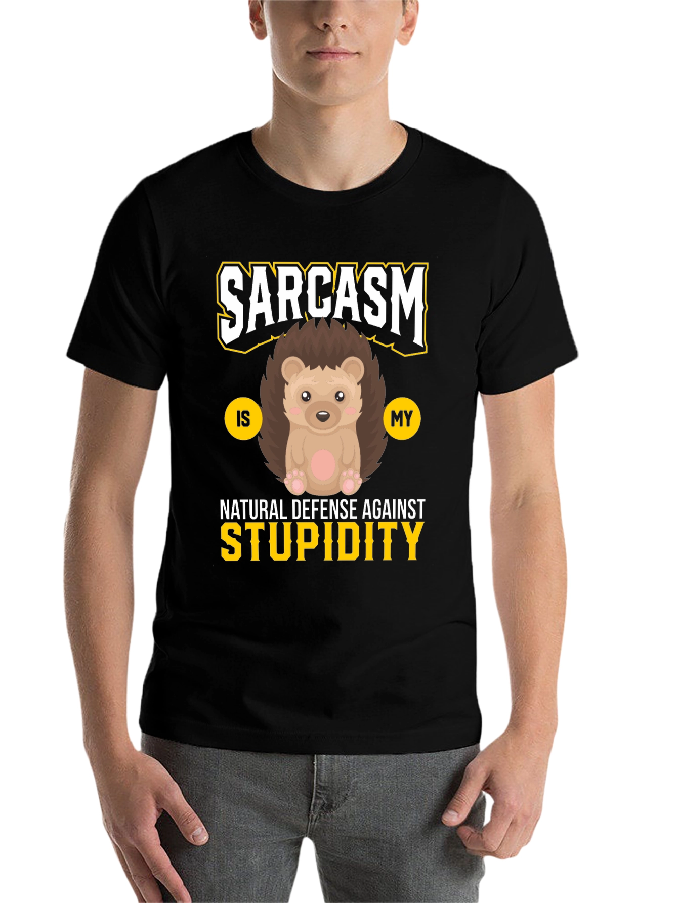 Black Sarcasm Hedgehog T-Shirt view 7