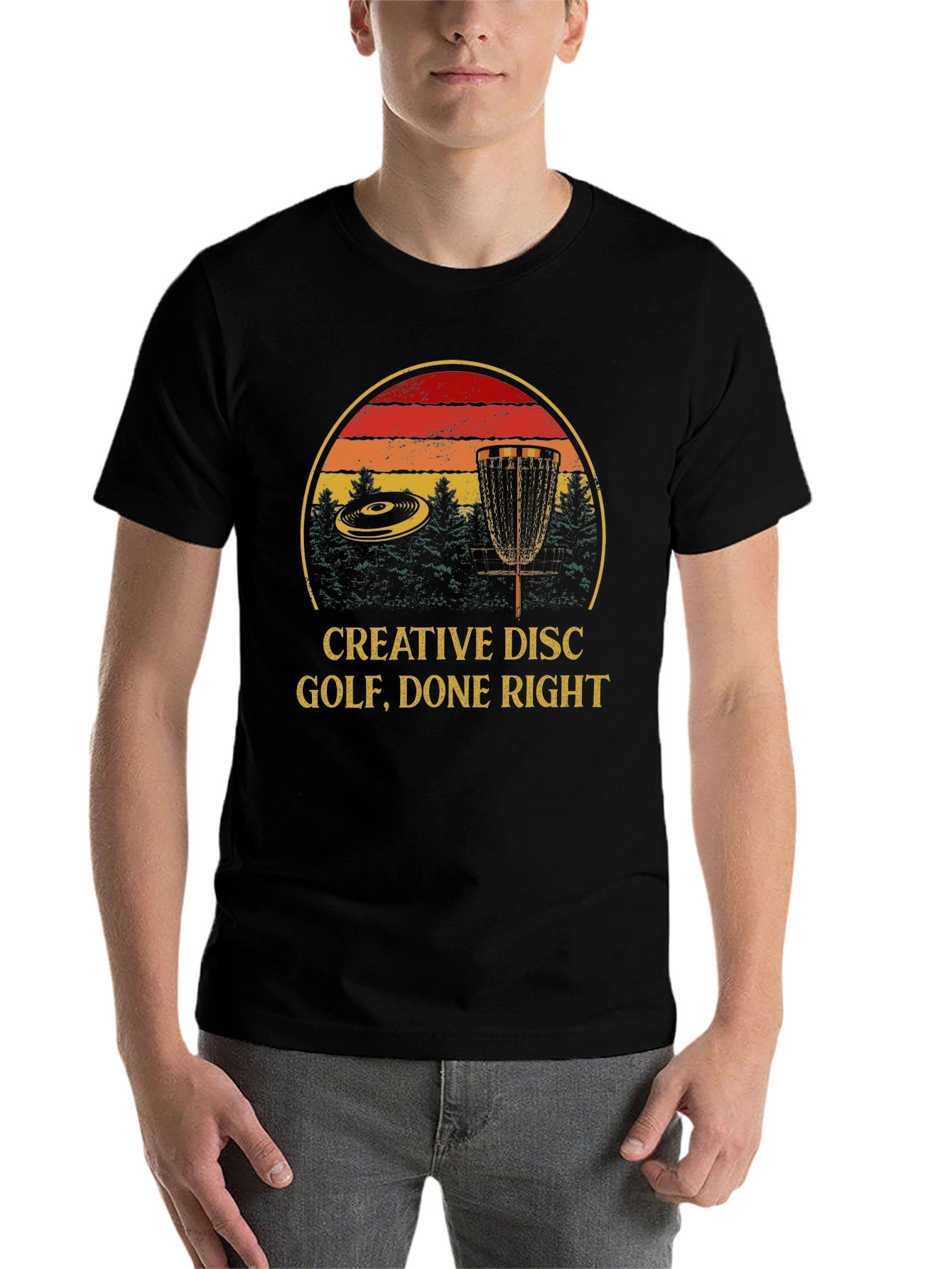 Black Creative Disc Golf Tee - Done Right Design view 7