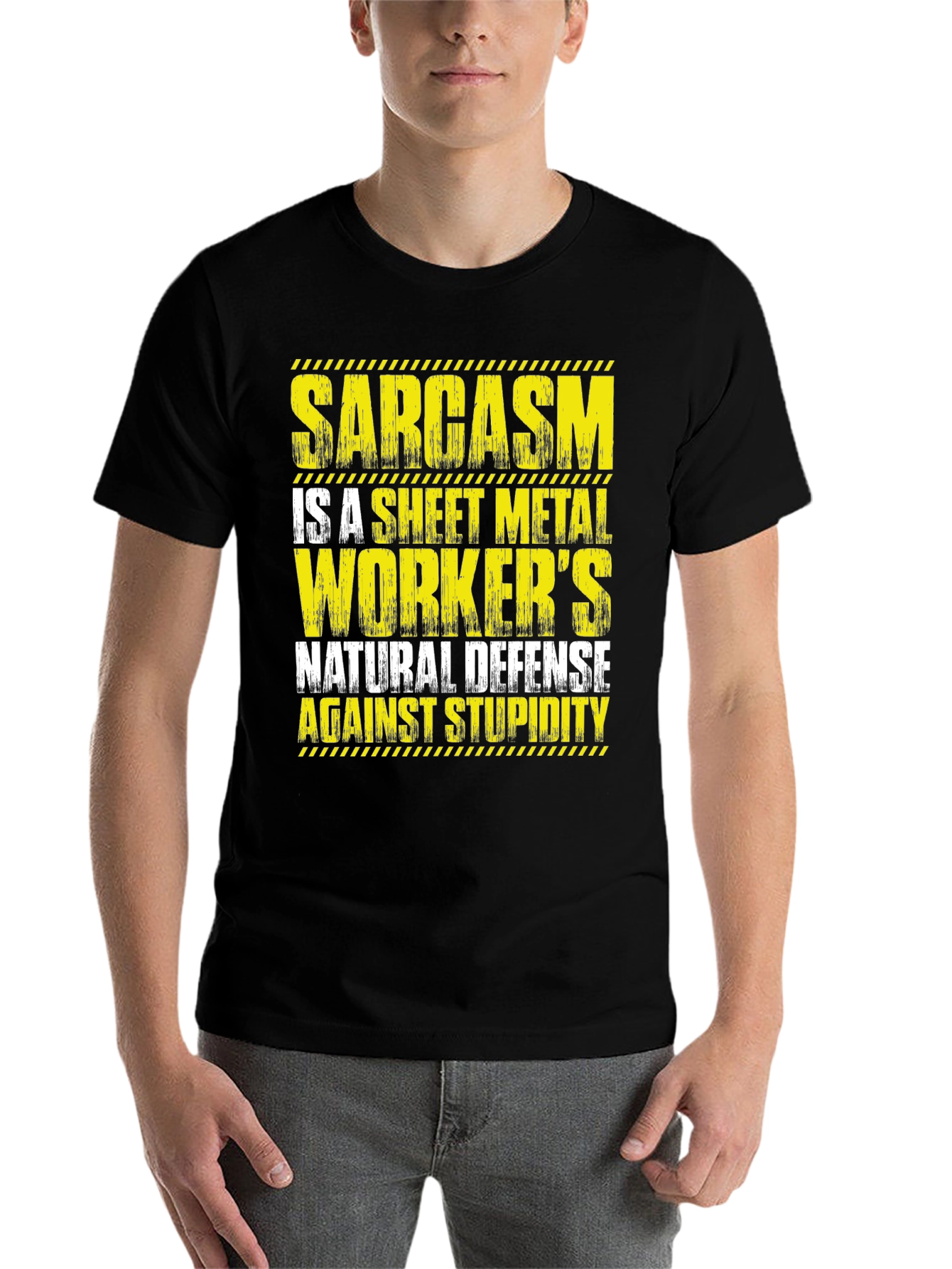 Black Sarcasm Sheet Metal Worker's T-Shirt view 7