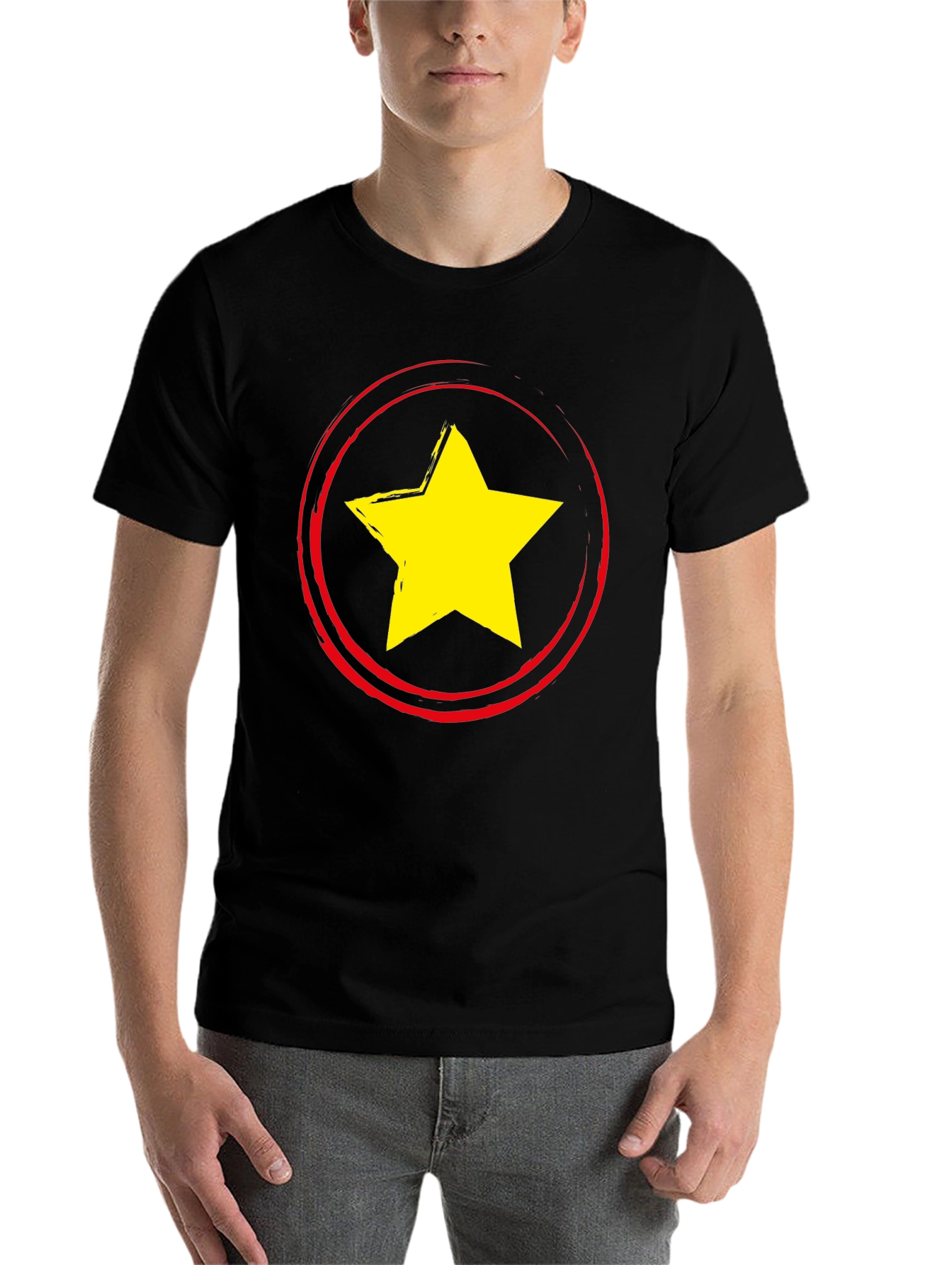 Black Star Graphic Crew Neck T-Shirt view 7