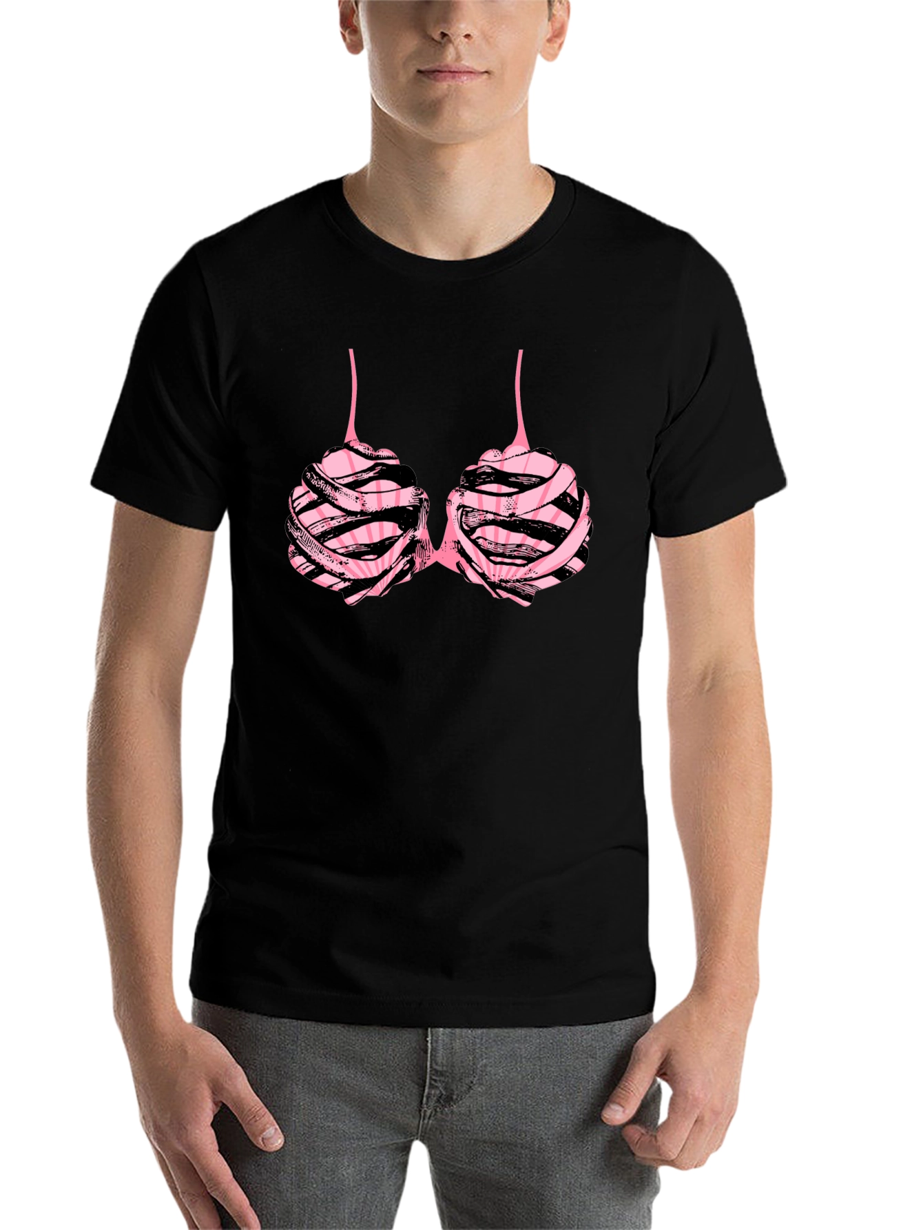 Black Funny Bra T-Shirt view 7
