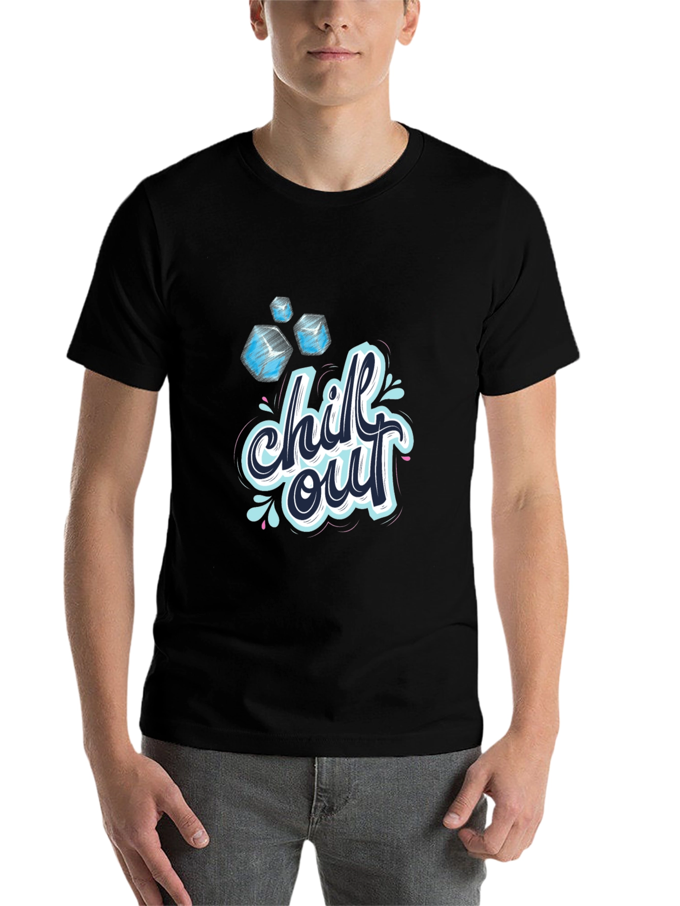 Black Chill Out Graphic T-Shirt - Cool & Casual view 7