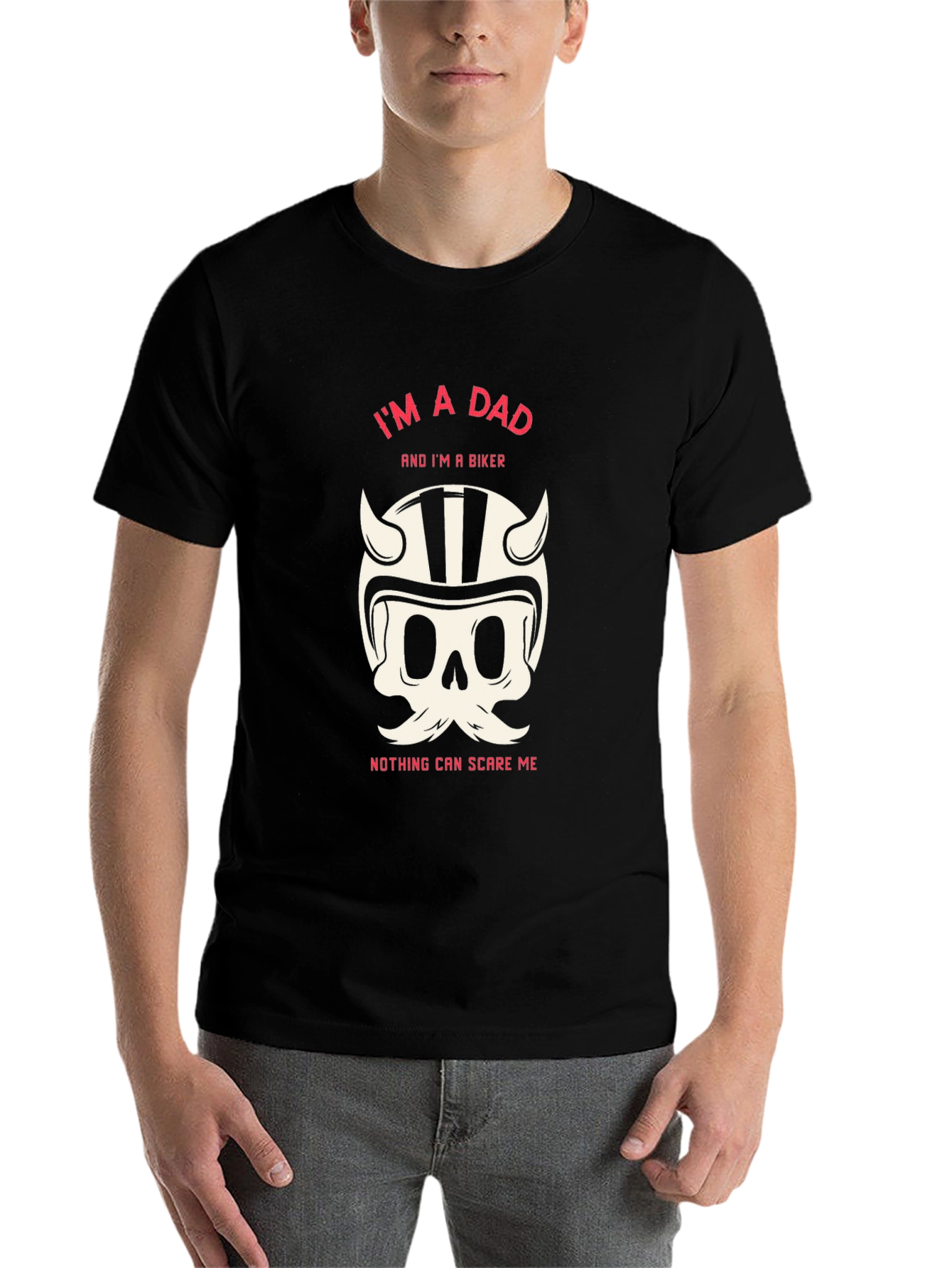 Black I'm a Dad & Biker T-Shirt view 7