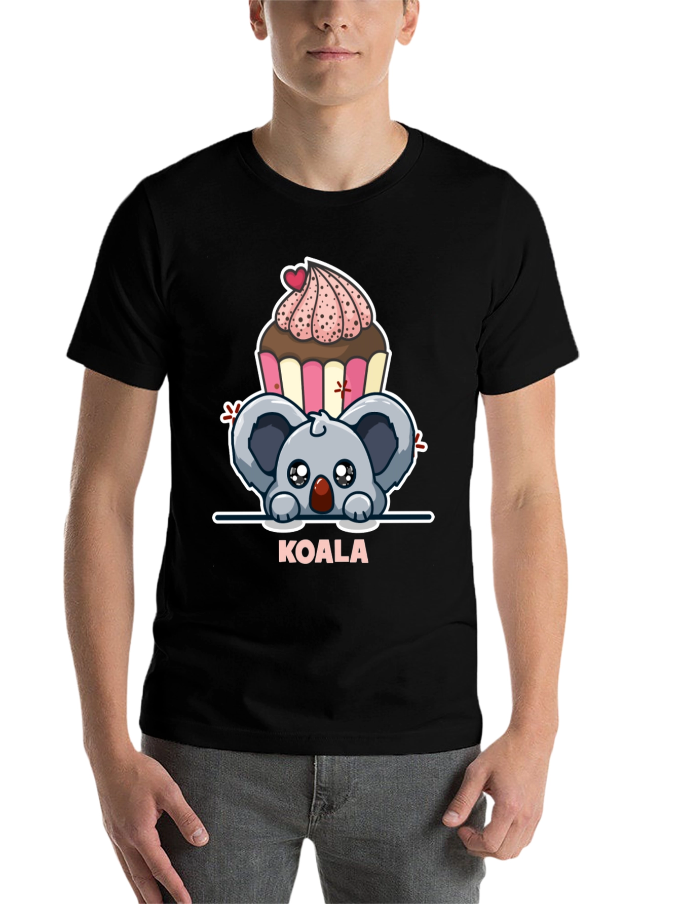 Black Koala & Cupcake Graphic Tee - Sweet Kawaii Style view 7