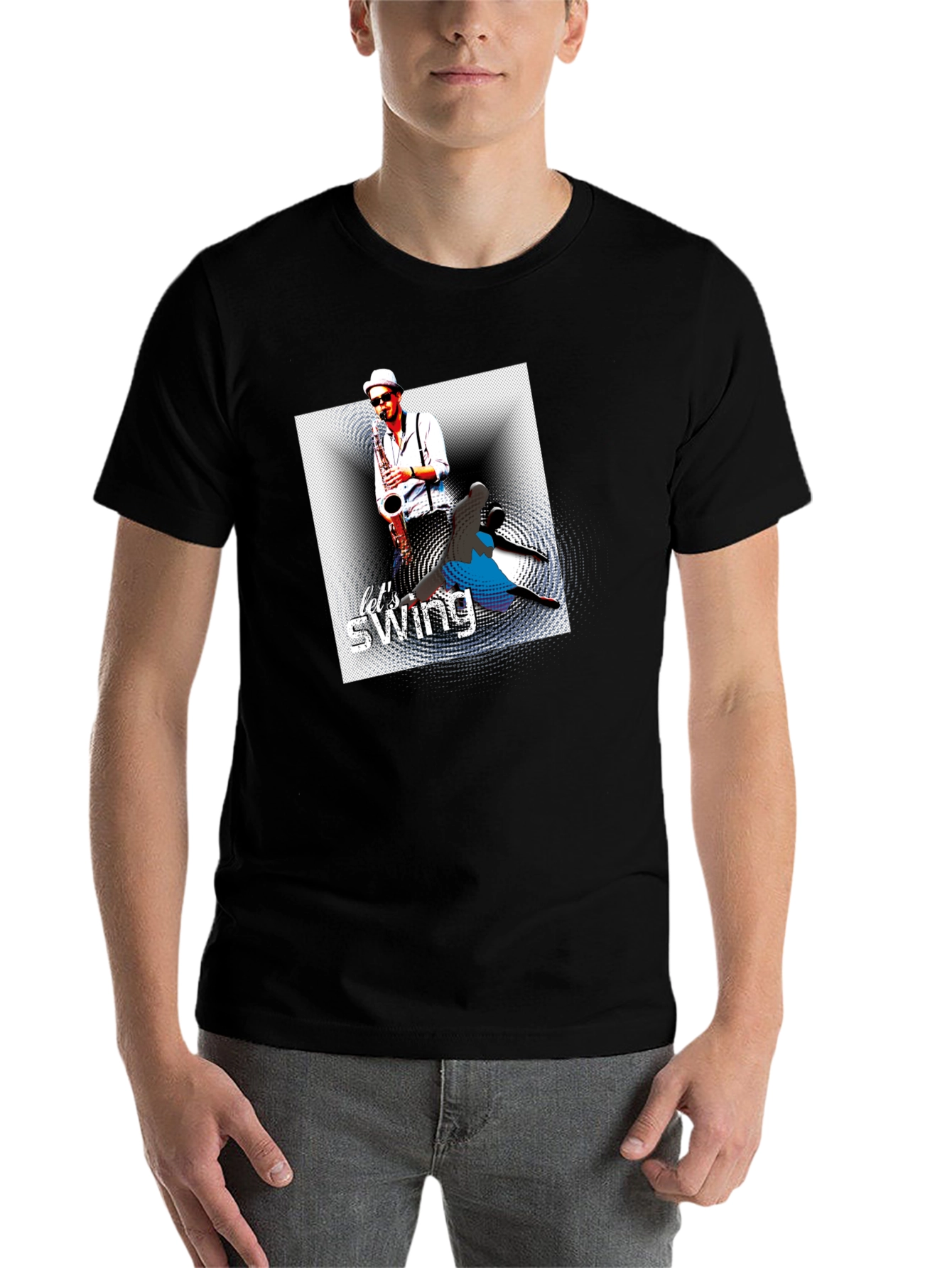 Black Let's Swing Graphic T-Shirt - Black view 7
