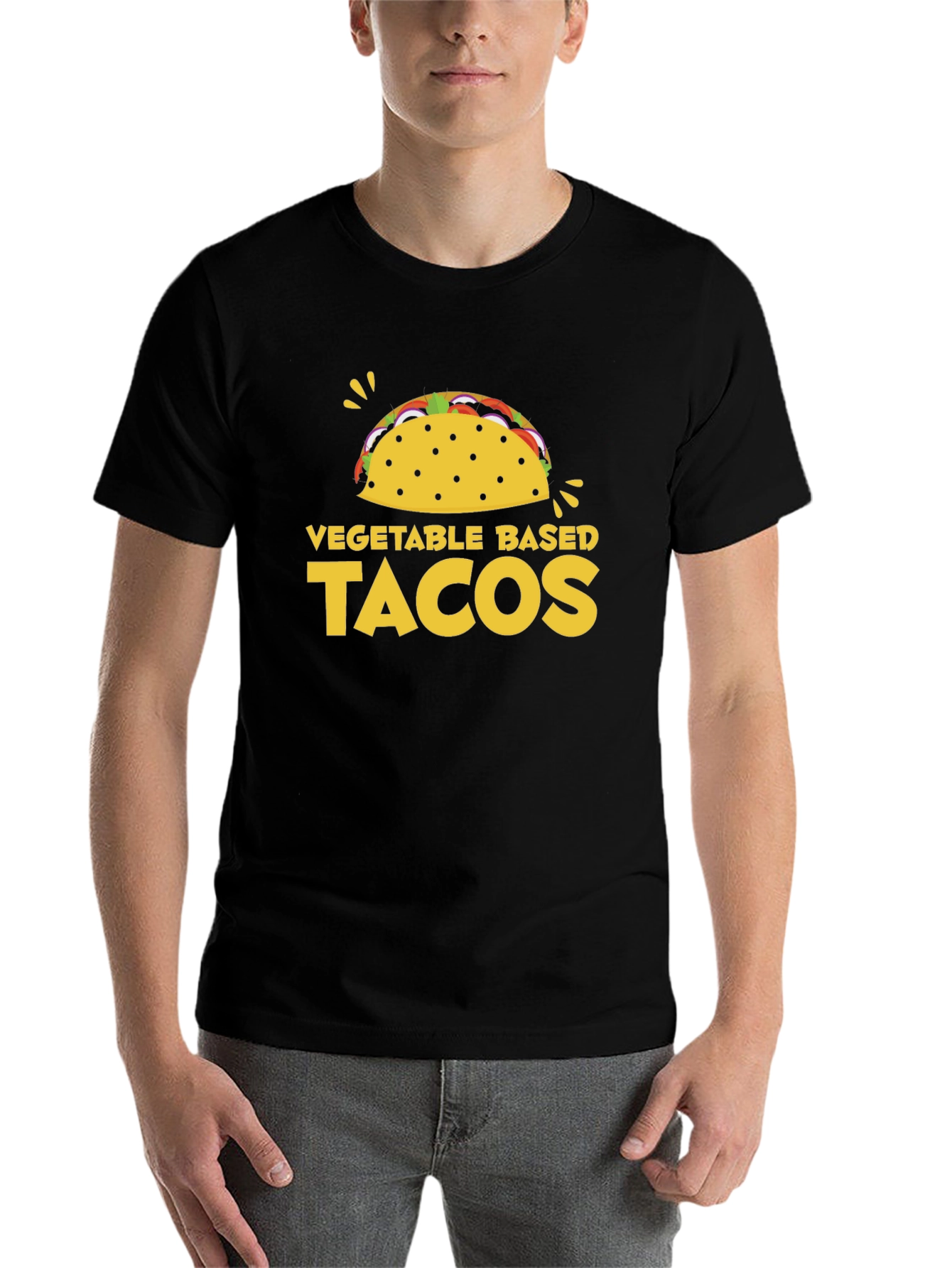Black Vegetable Based Tacos Graphic T-Shirt view 7