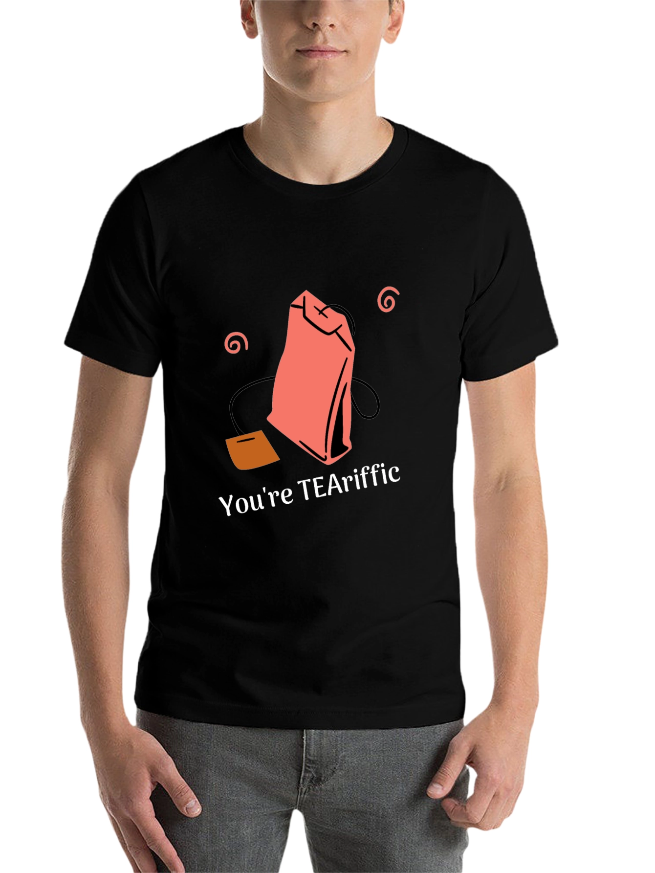 Black You're TEAriffic T-Shirt - Tea Lover Gift view 7