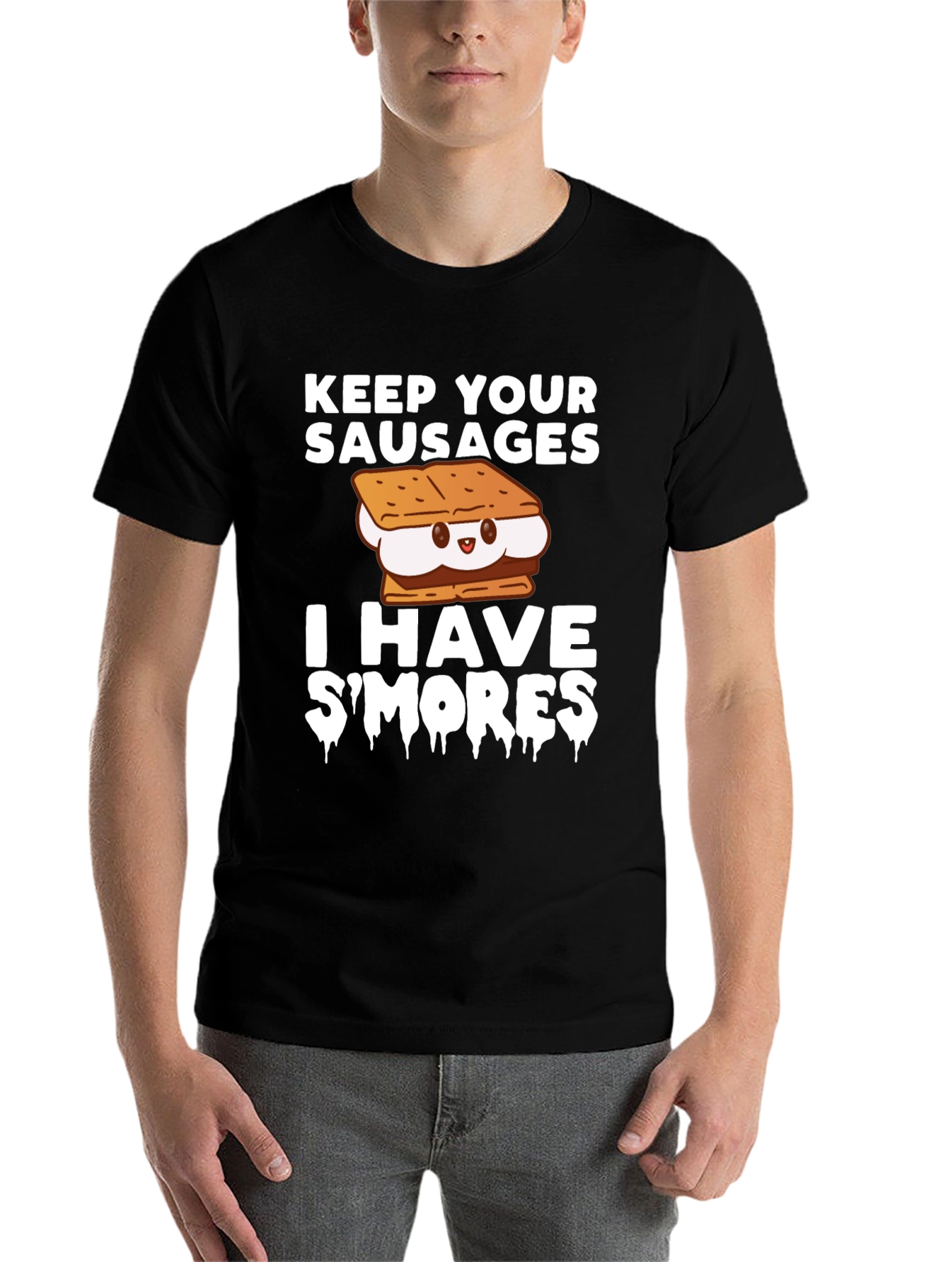 Black Keep Your Sausages I Have S'mores T-Shirt view 7