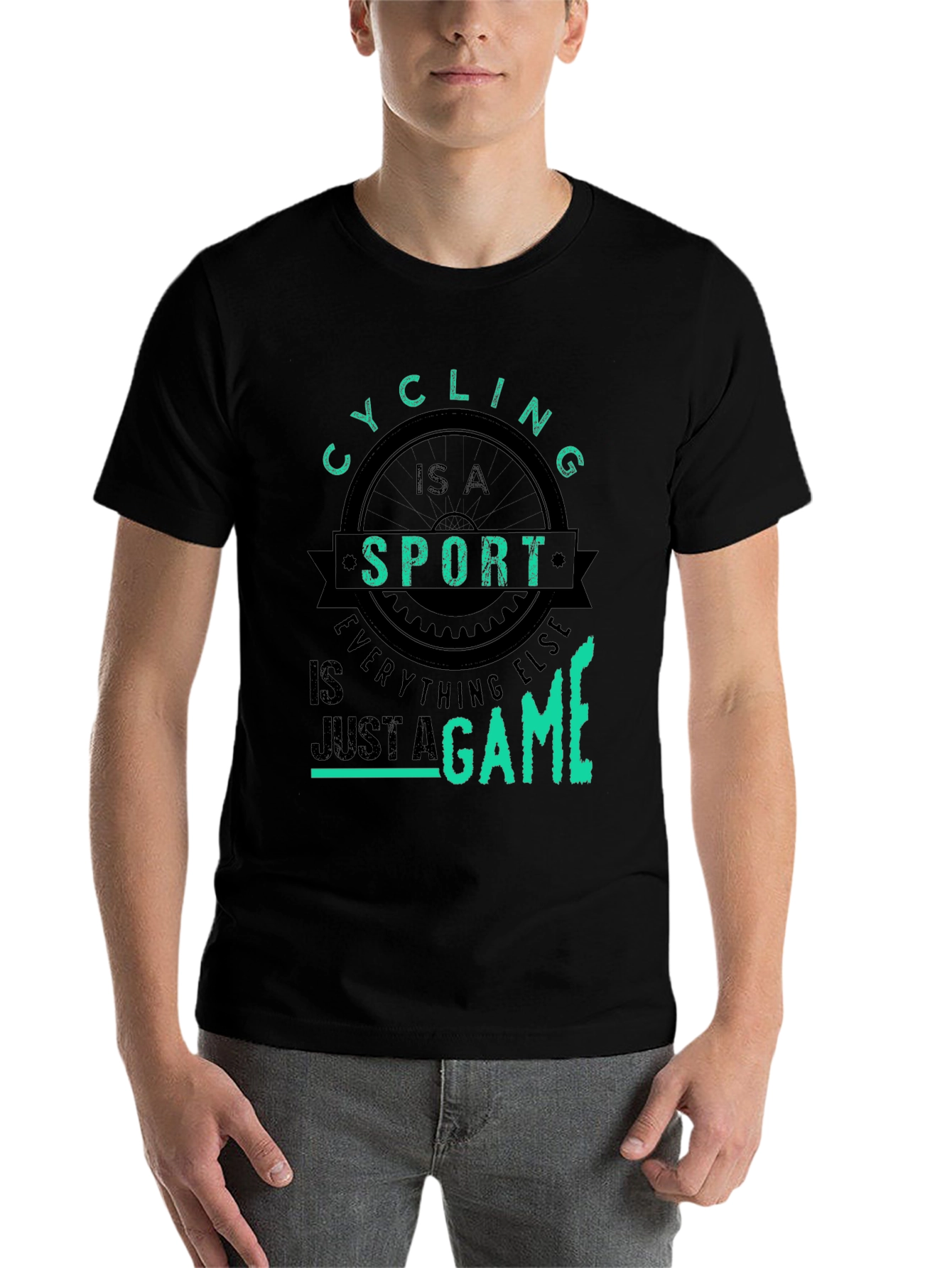 Black Cycling is a Sport T-Shirt view 7