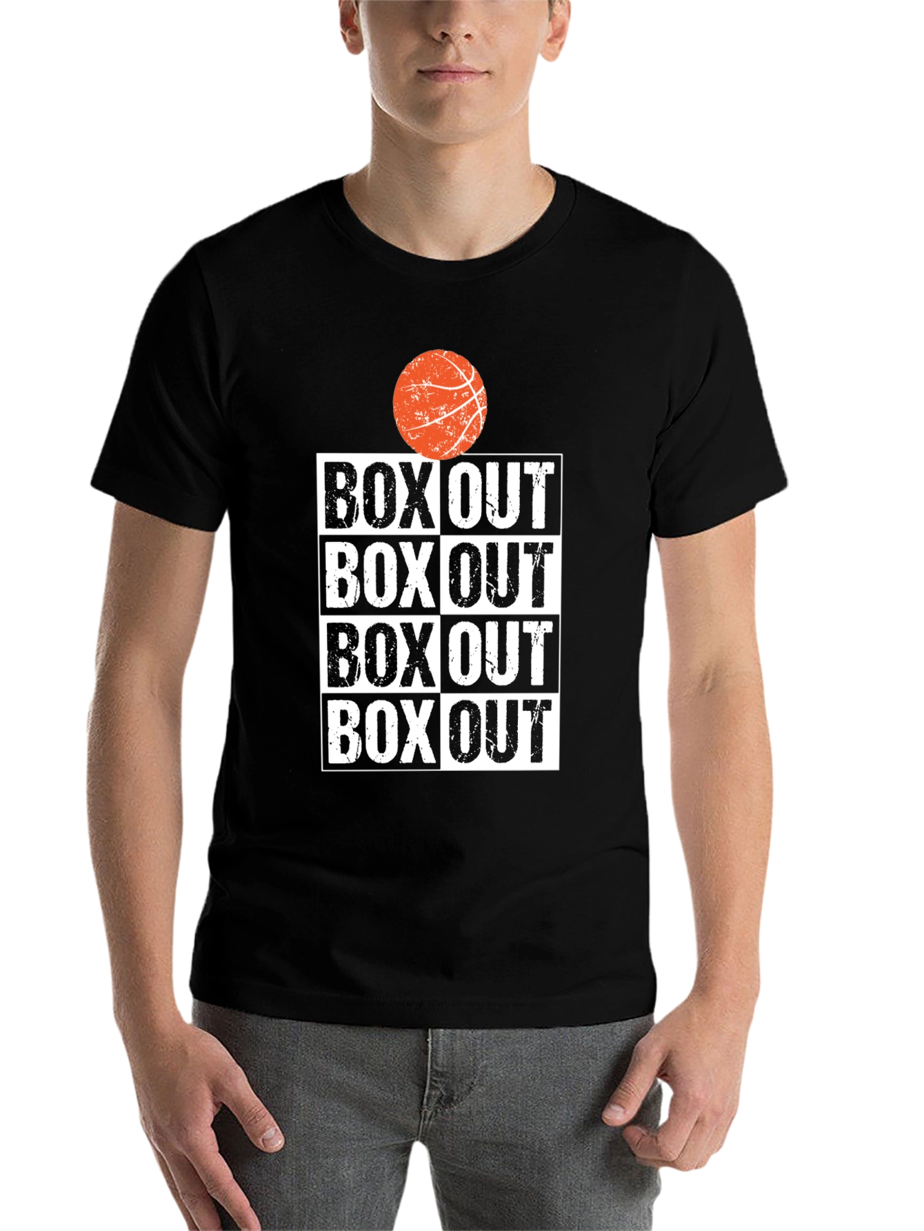 Black Box Out Basketball Graphic Tee - Black view 7