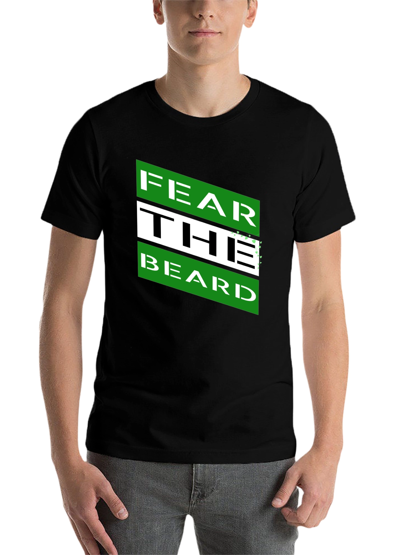 Black Fear The Beard Graphic Tee - Men's Short Sleeve T-Shirt view 7