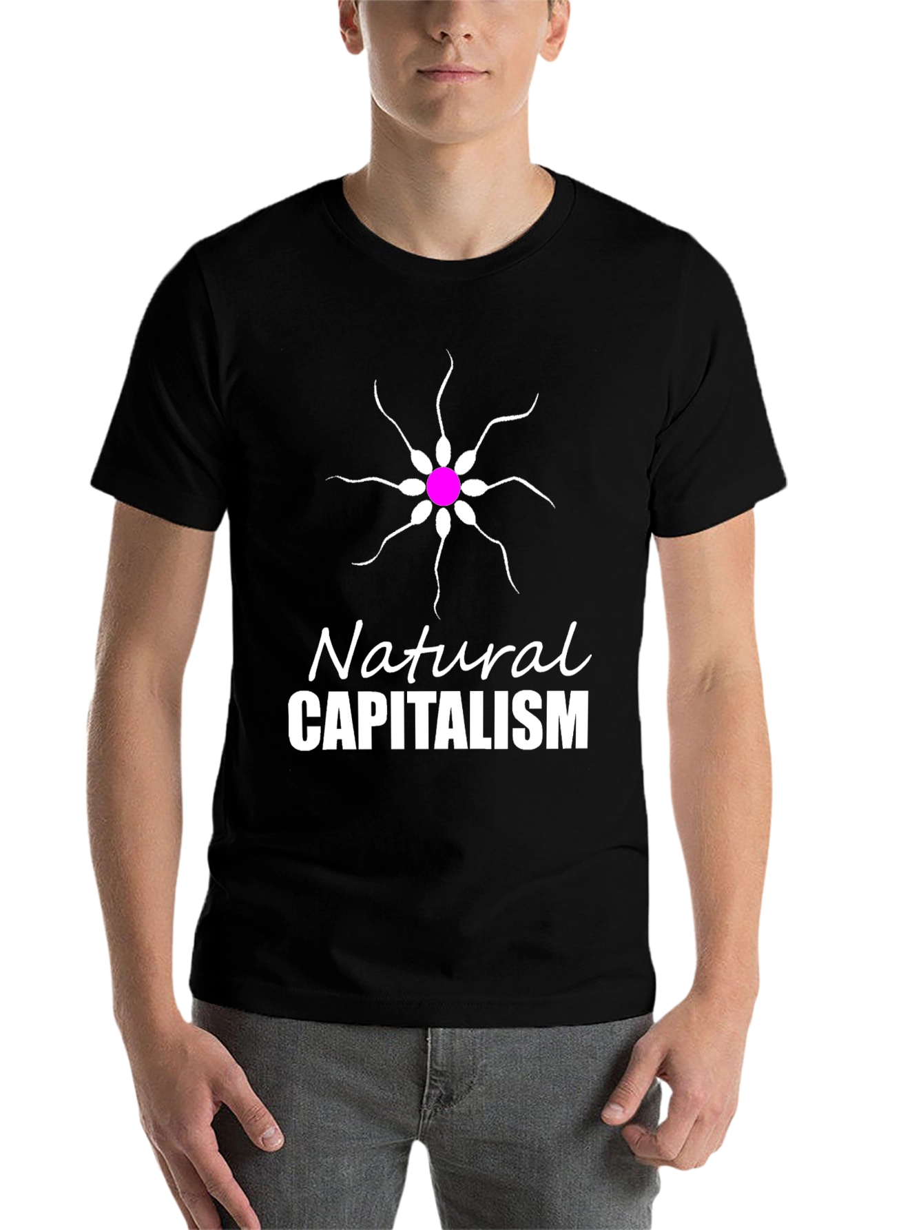 Black Natural Capitalism Graphic T-Shirt view 7