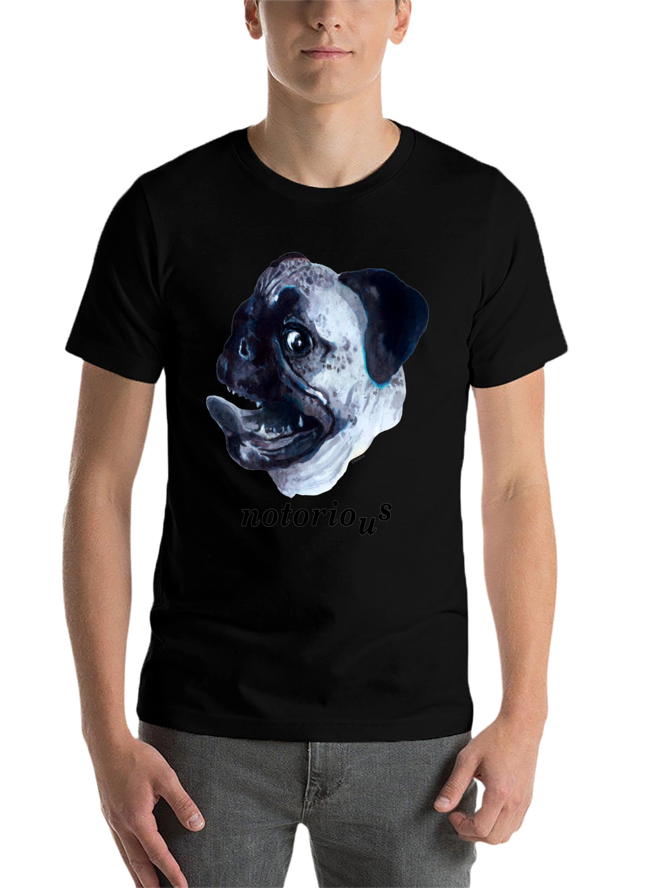 Black Notorious Pugs T-Shirt - Funny Dog Tee view 7