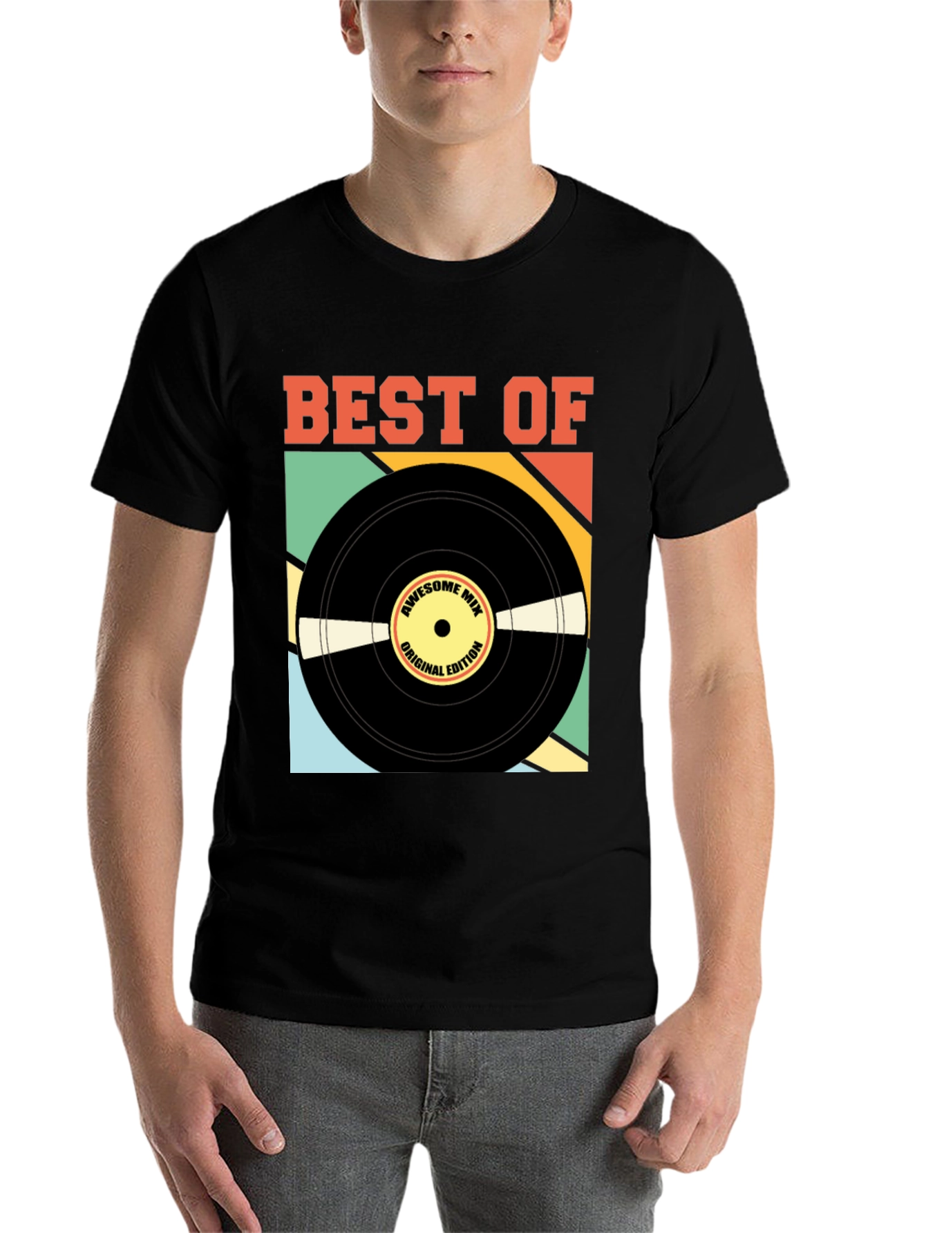 Black Best Of Vinyl Record Graphic Tee view 7