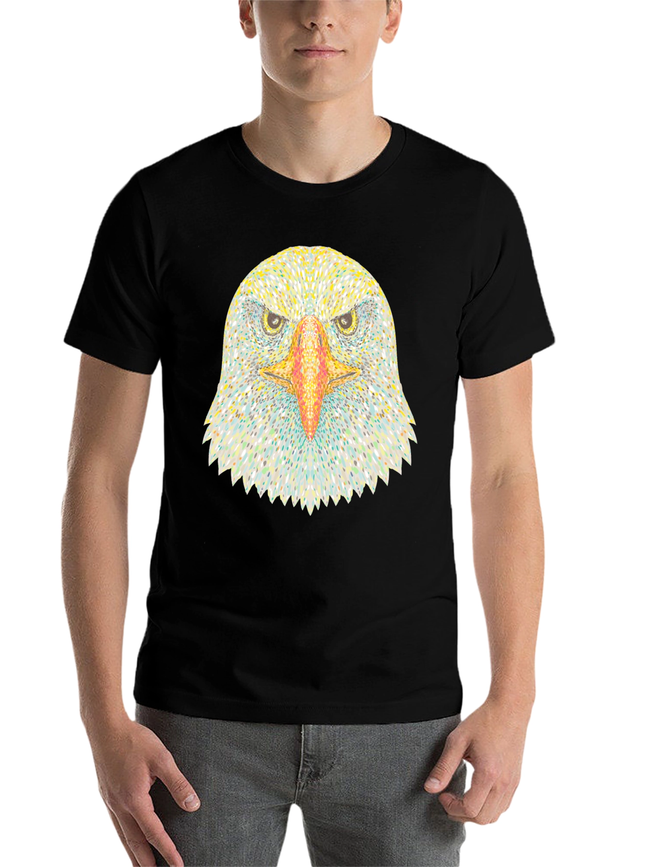 Black Eagle Graphic Print Black T-Shirt view 7