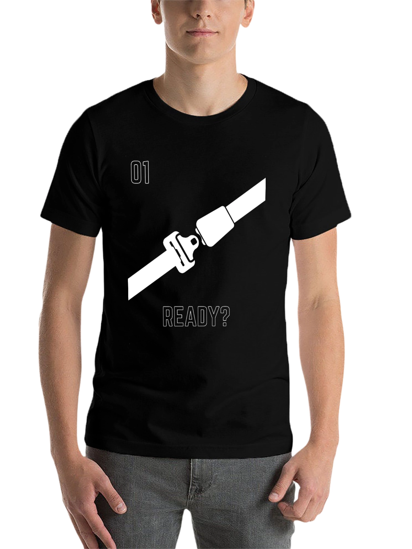 Black Seatbelt Ready T-Shirt - Black Graphic Tee view 7