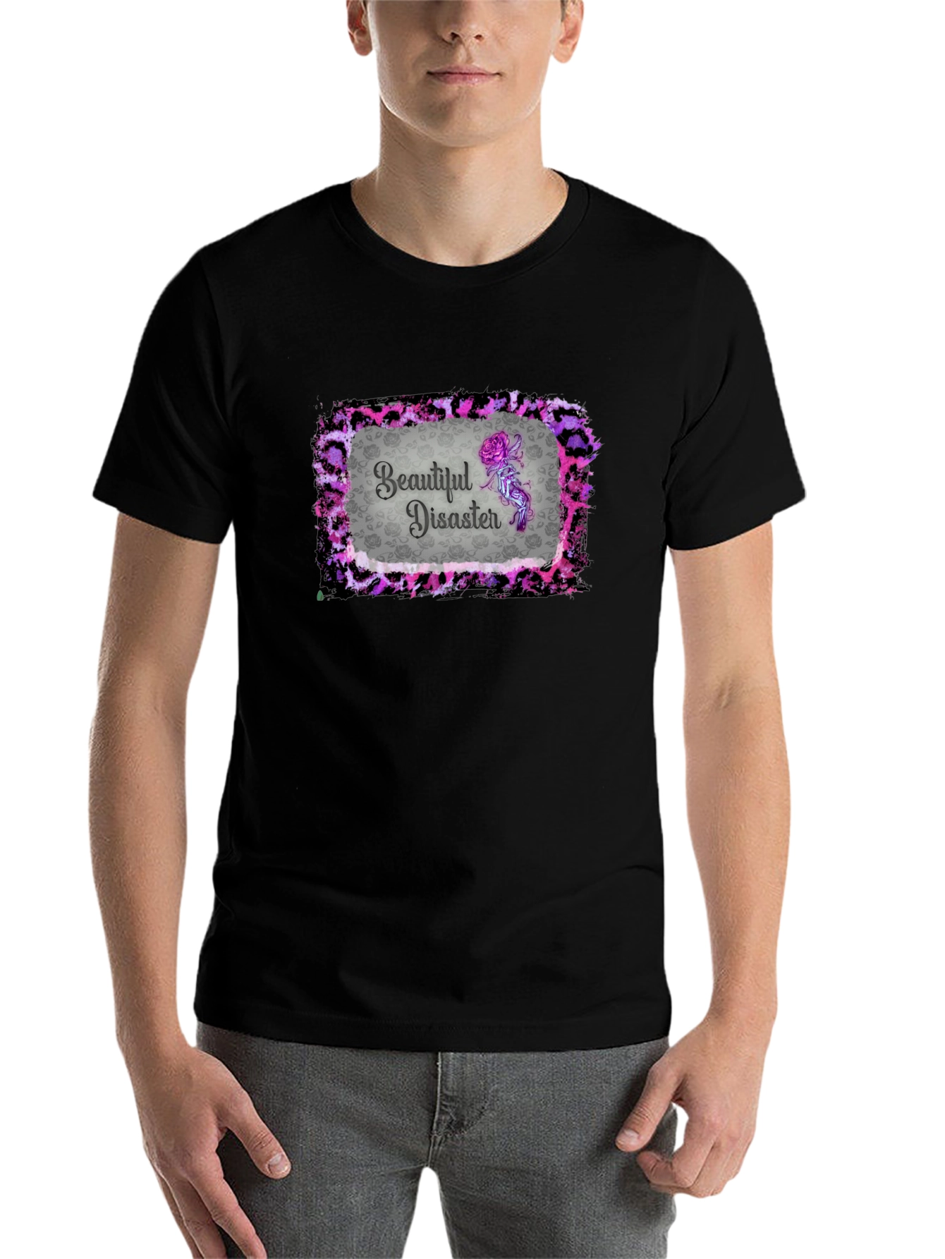 Black Beautiful Disaster Graphic Tee - Unique Design view 7