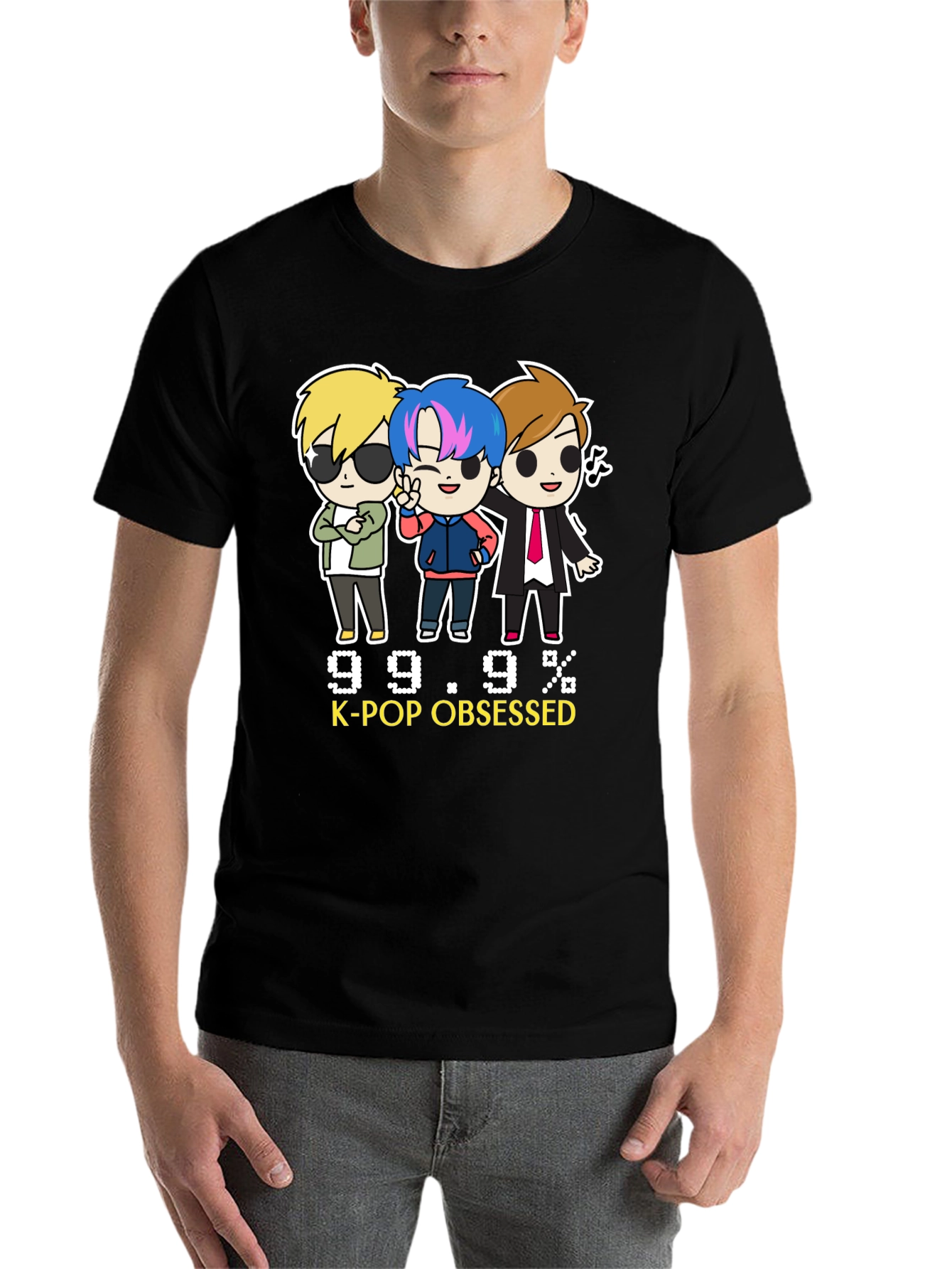 Black K-Pop Obsessed Black Graphic Tee view 7