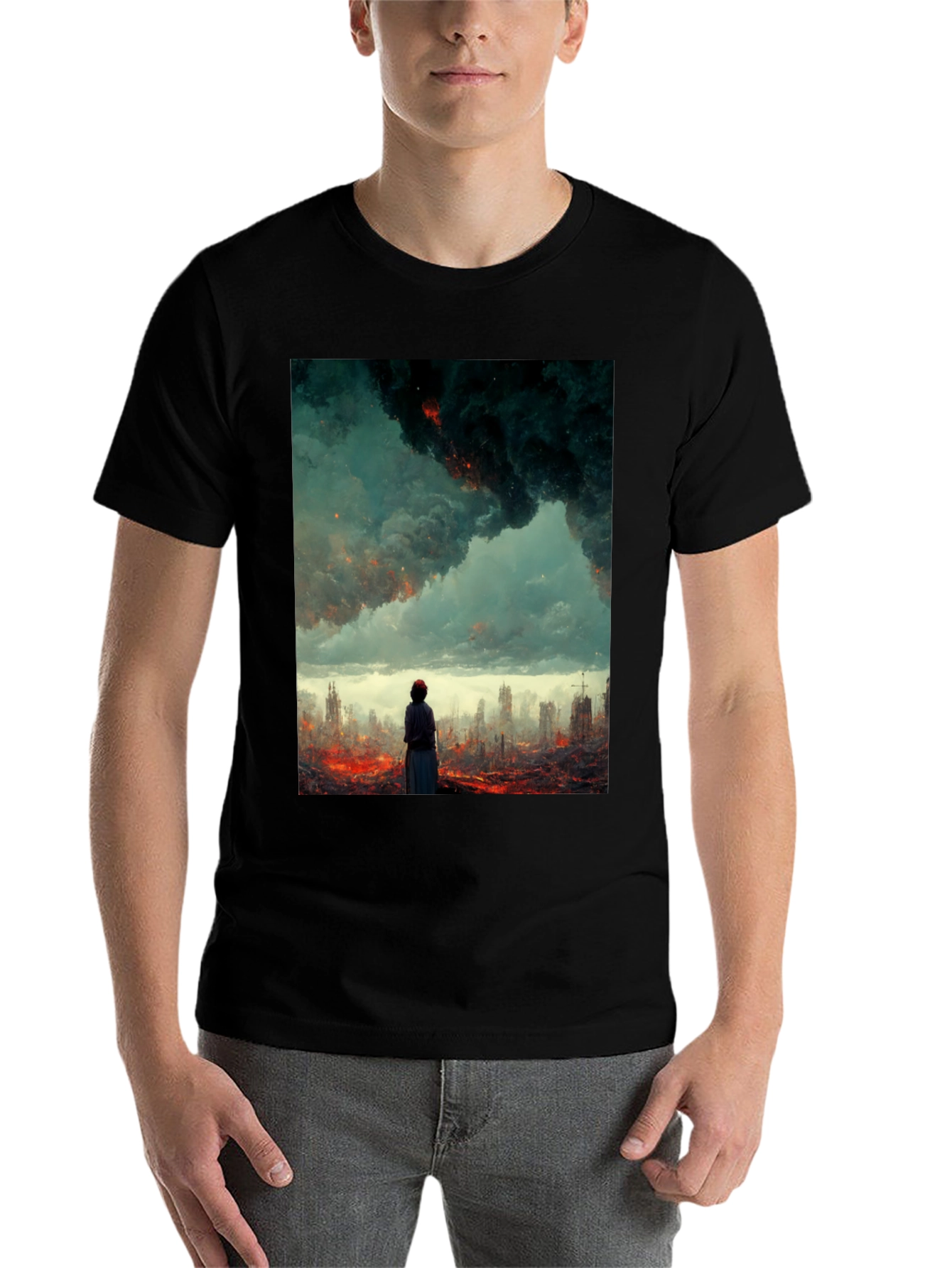Black Apocalyptic Vision Graphic Tee - Black view 7