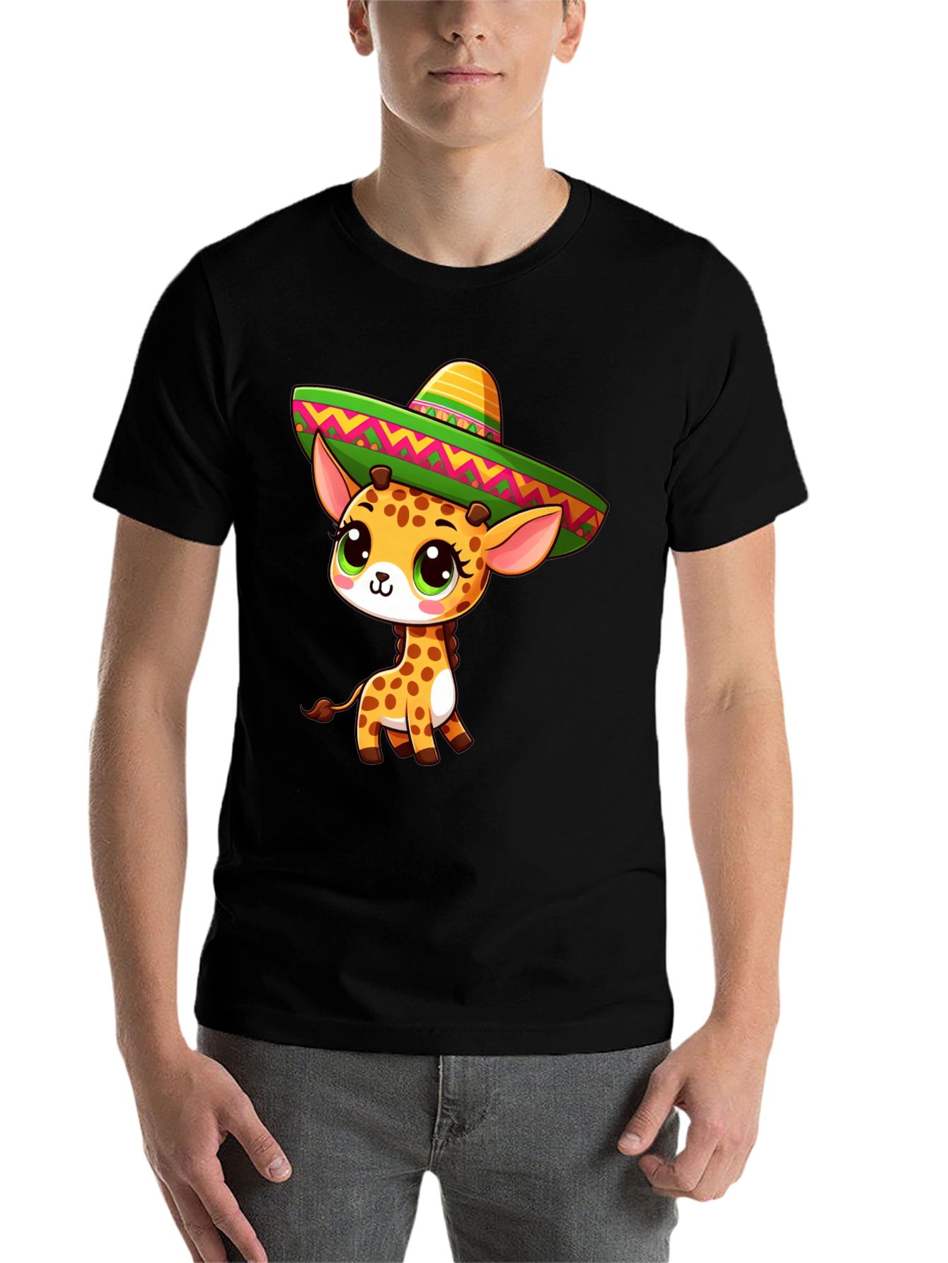 Black Giraffe Sombrero Graphic Tee view 7