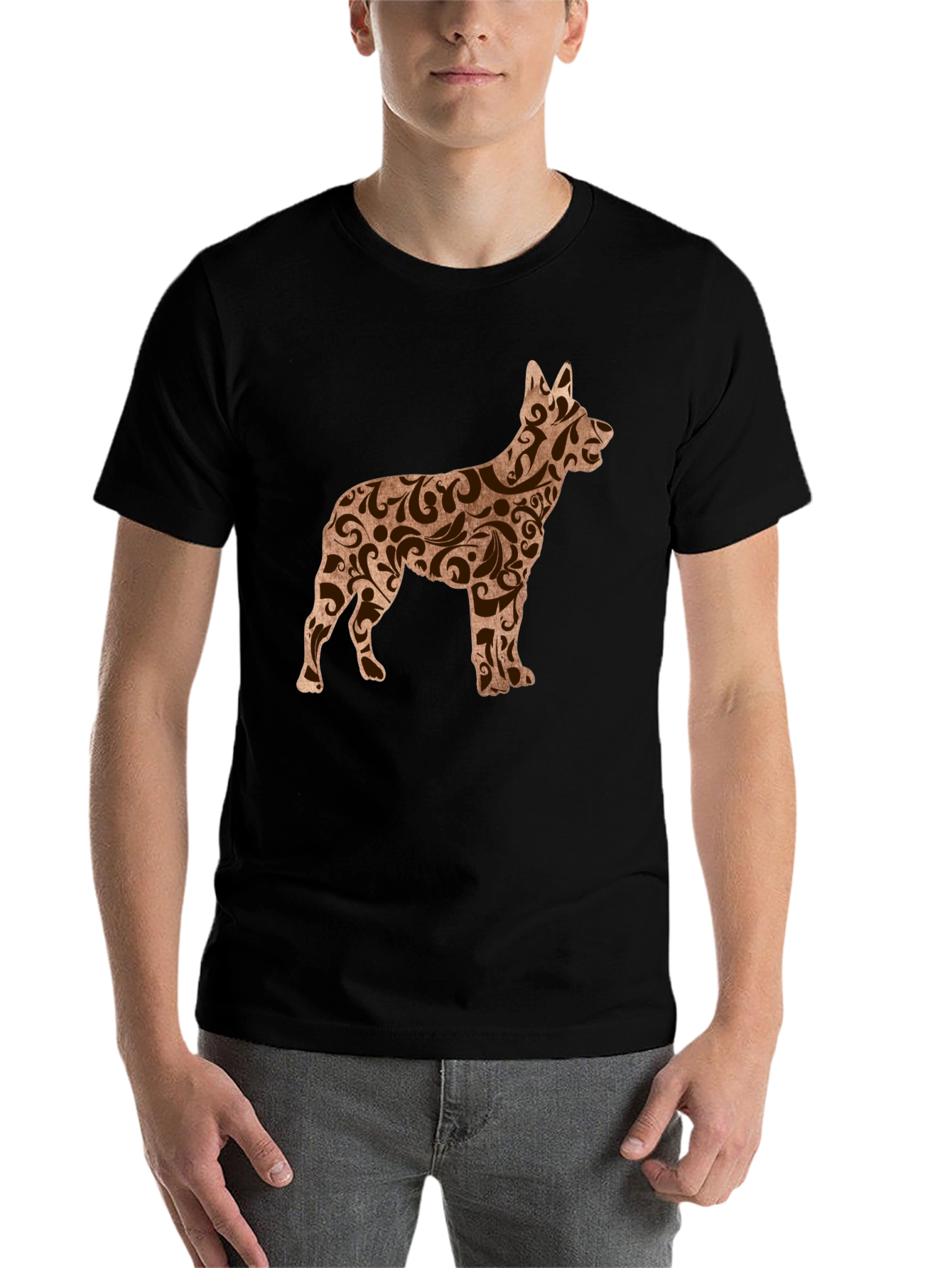 Black Dog Breed Art T-Shirt - Stylish Canine Design view 7