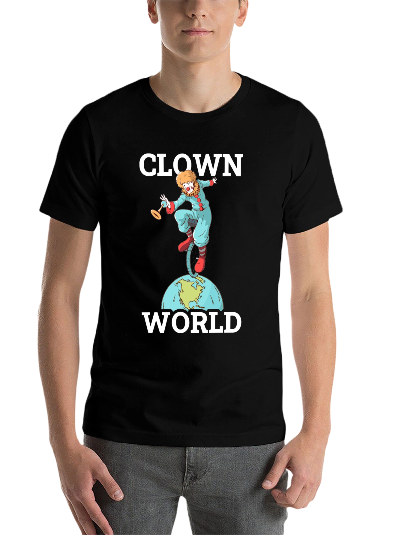 Black Clown World Graphic T-Shirt view 7