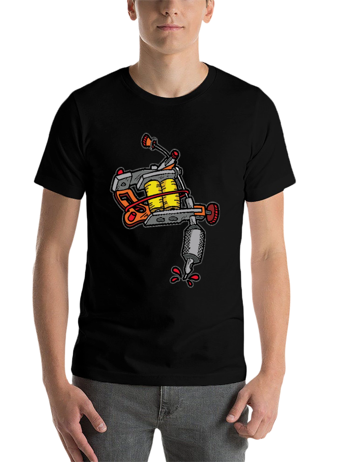Black Tattoo Machine Graphic Tee - Unique Design view 7