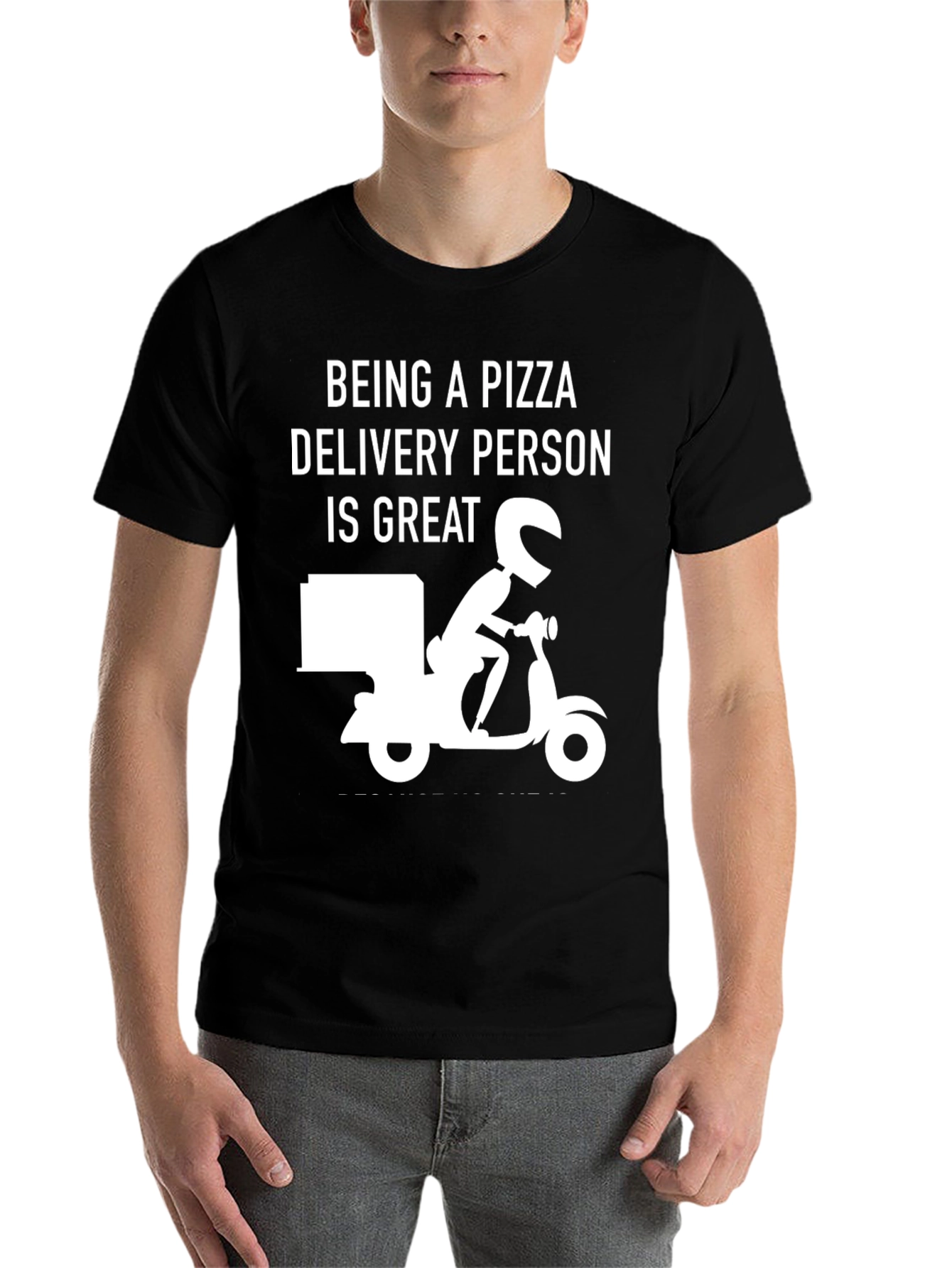Black Pizza Delivery Person T-Shirt - Great Gift! view 7
