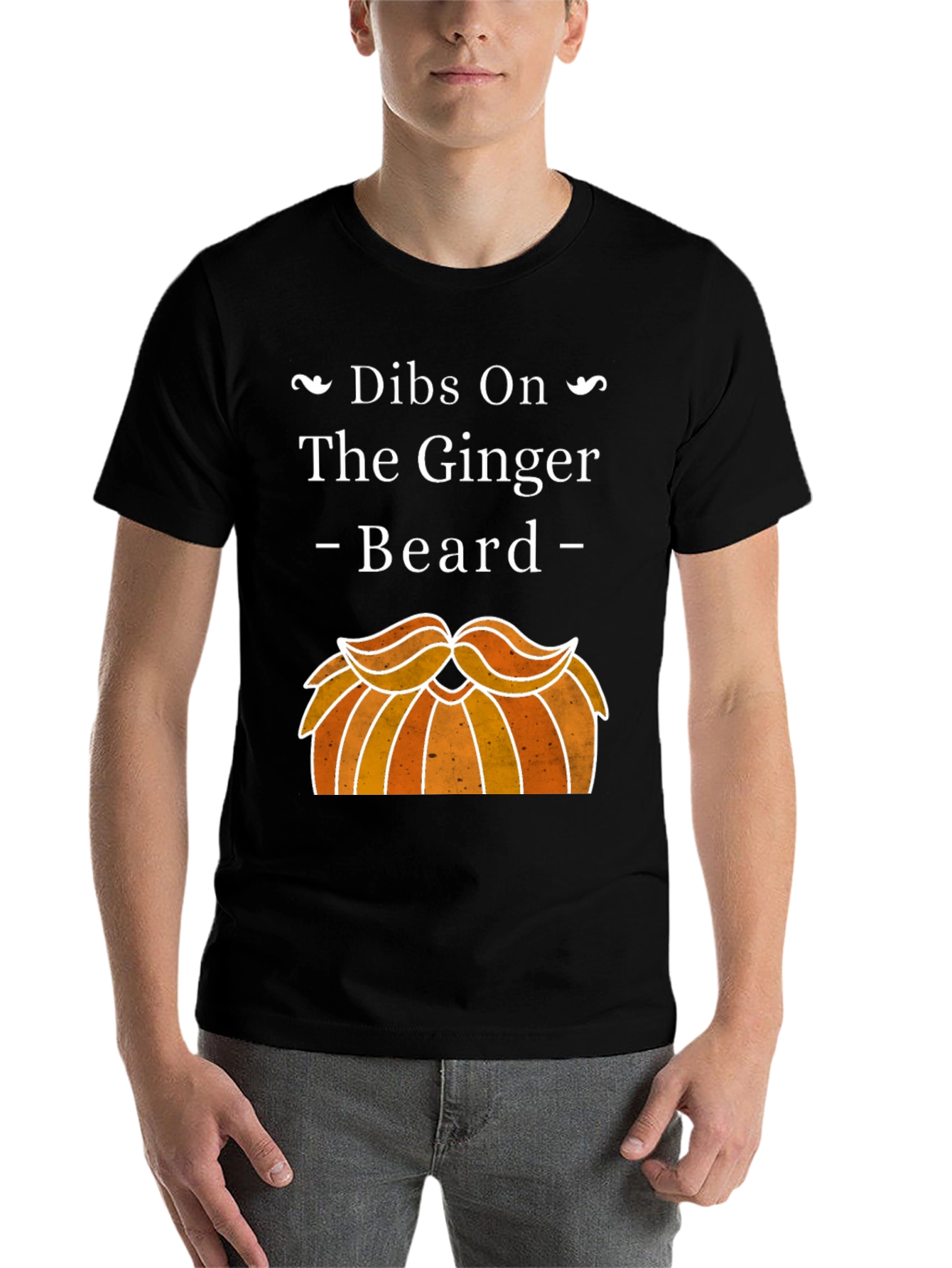 Black Dibs On The Ginger Beard Graphic T-Shirt view 7