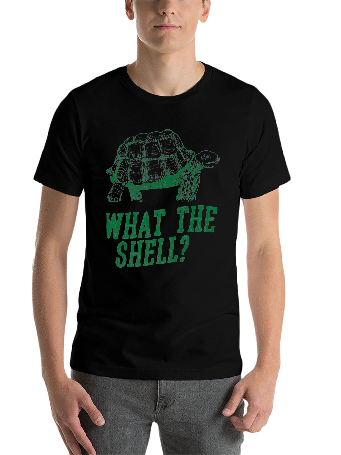 Black What the Shell? Turtle Graphic T-Shirt view 7