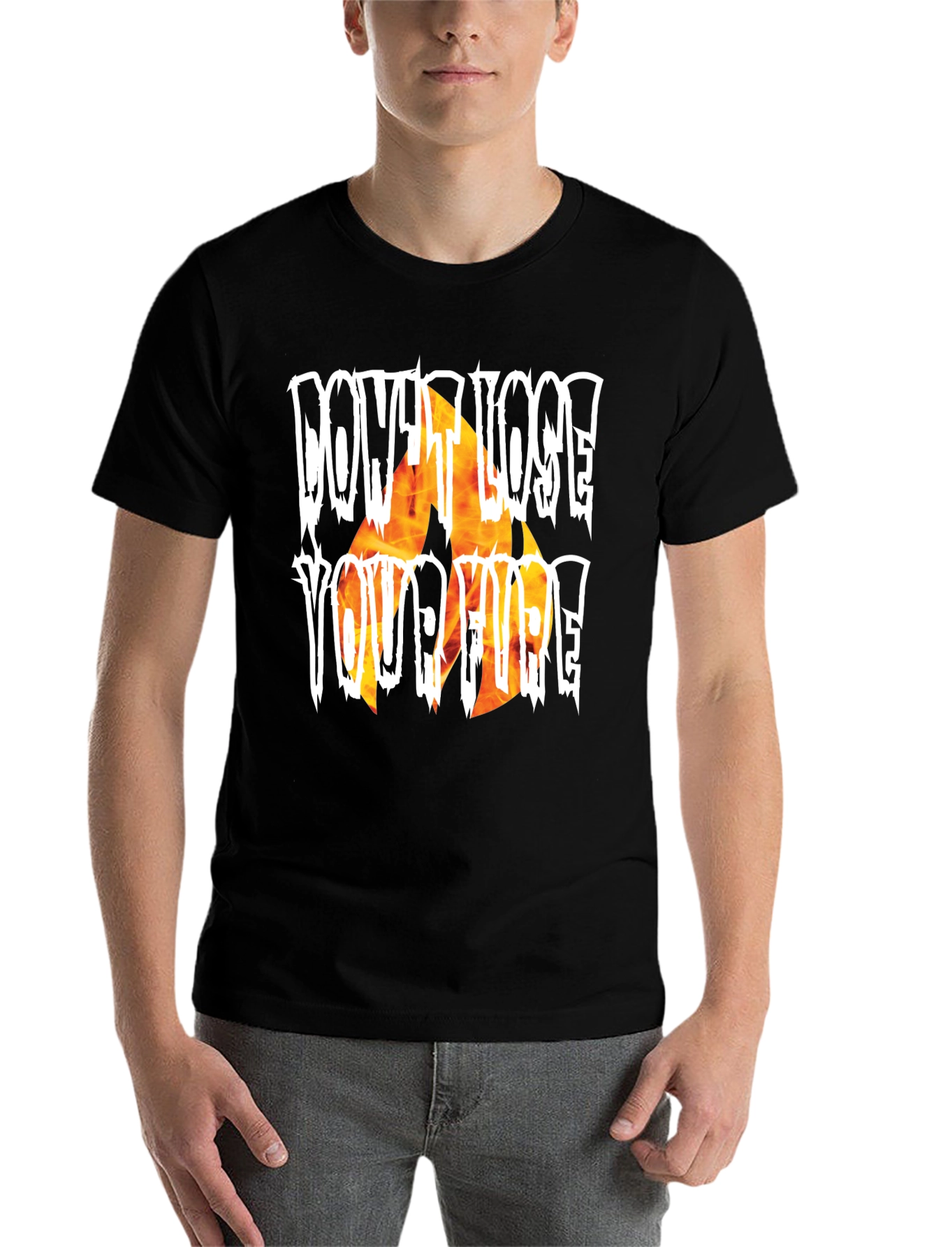 Black Don't Lose Your Fire Graphic T-Shirt view 7